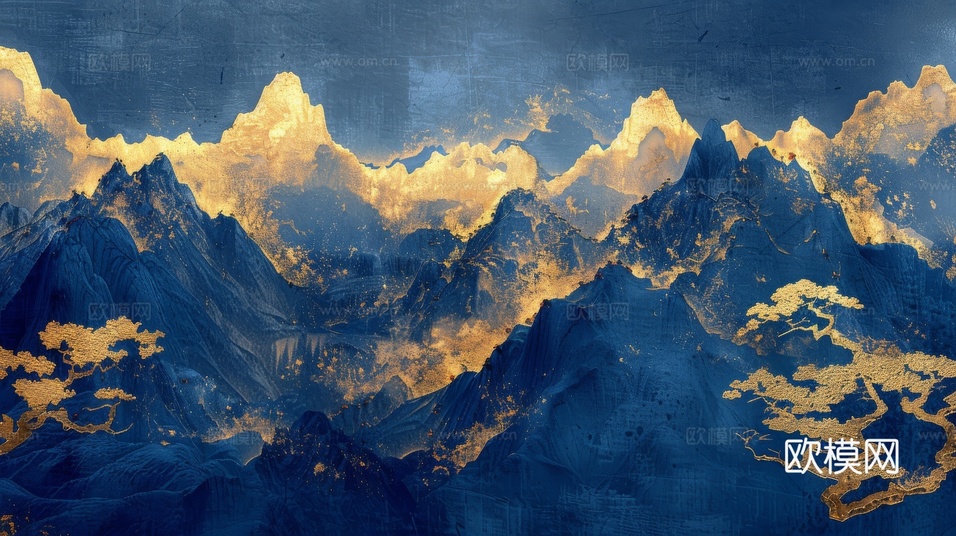 新中式山水国风背景下载(渲染图3)