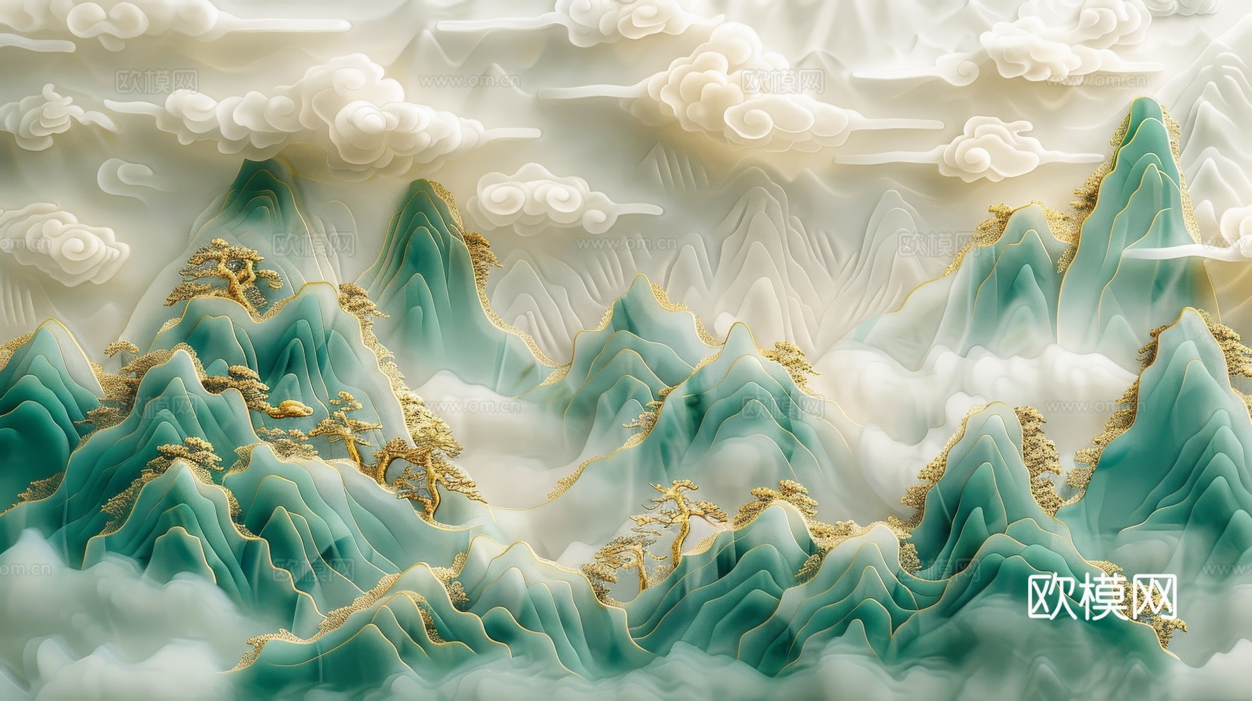 新中式山水国风背景