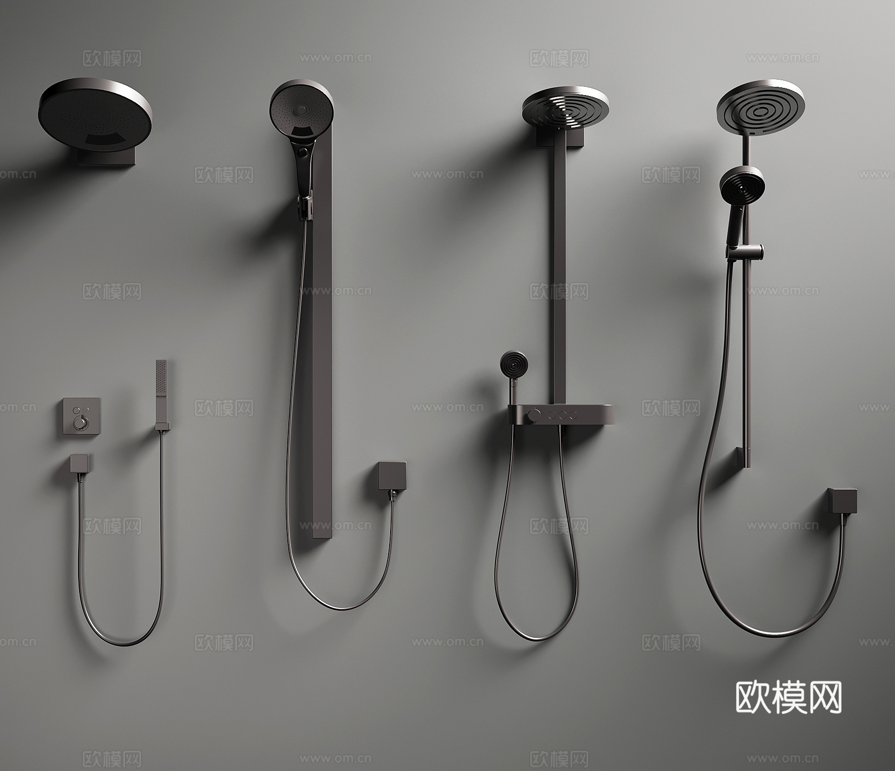 花洒 现代花洒 淋浴3d模型