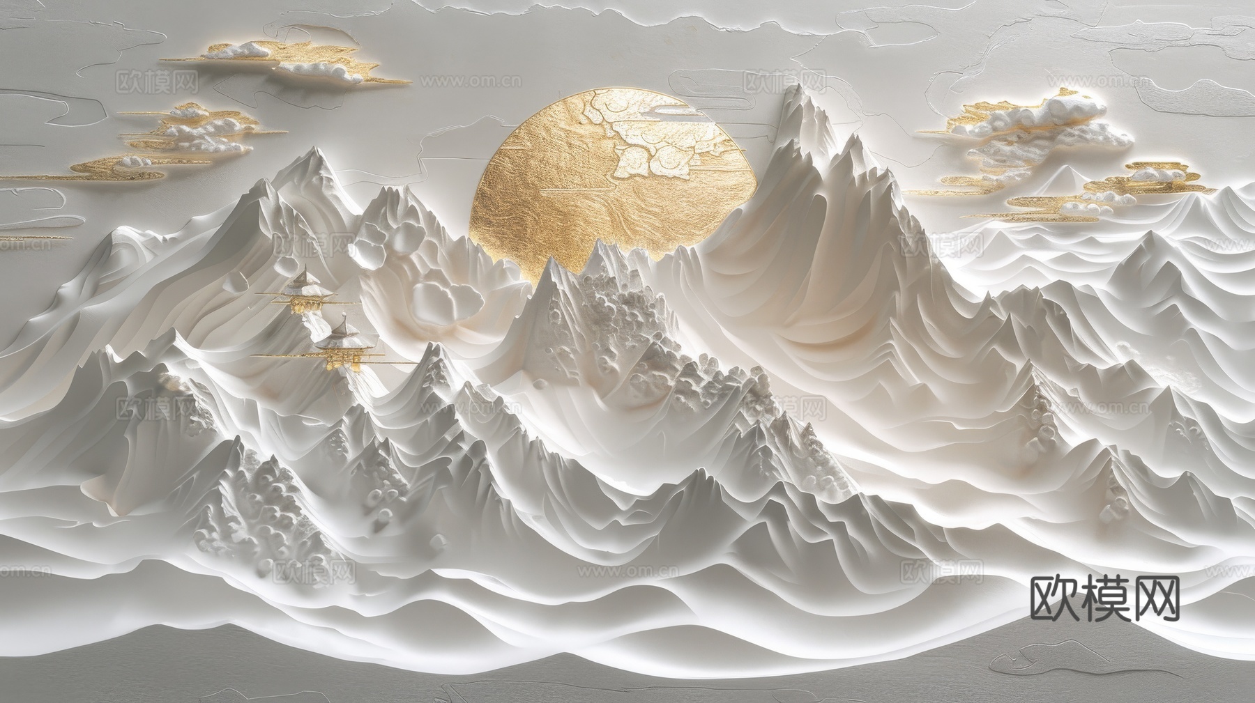 新中式山水国风背景