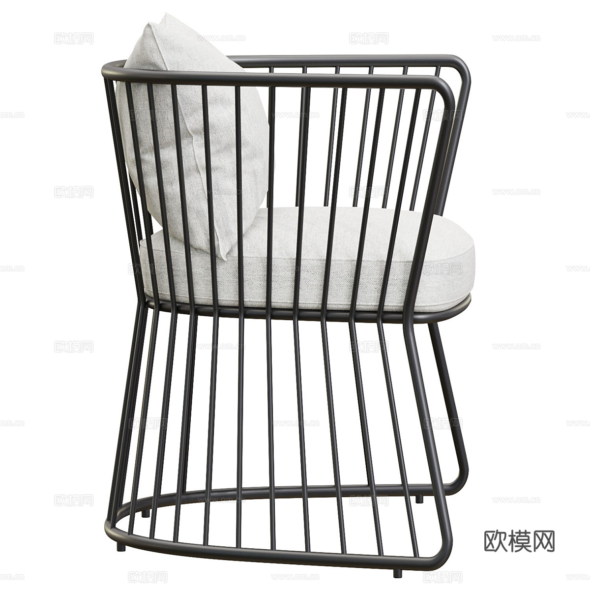 现代艺术不锈钢休闲椅3d模型