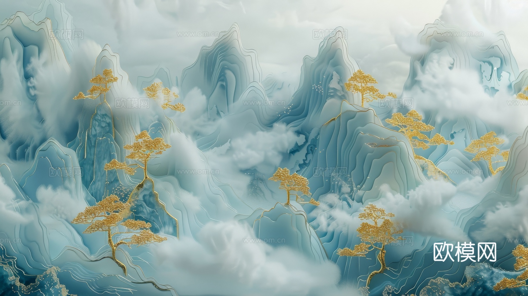 新中式山水国风背景
