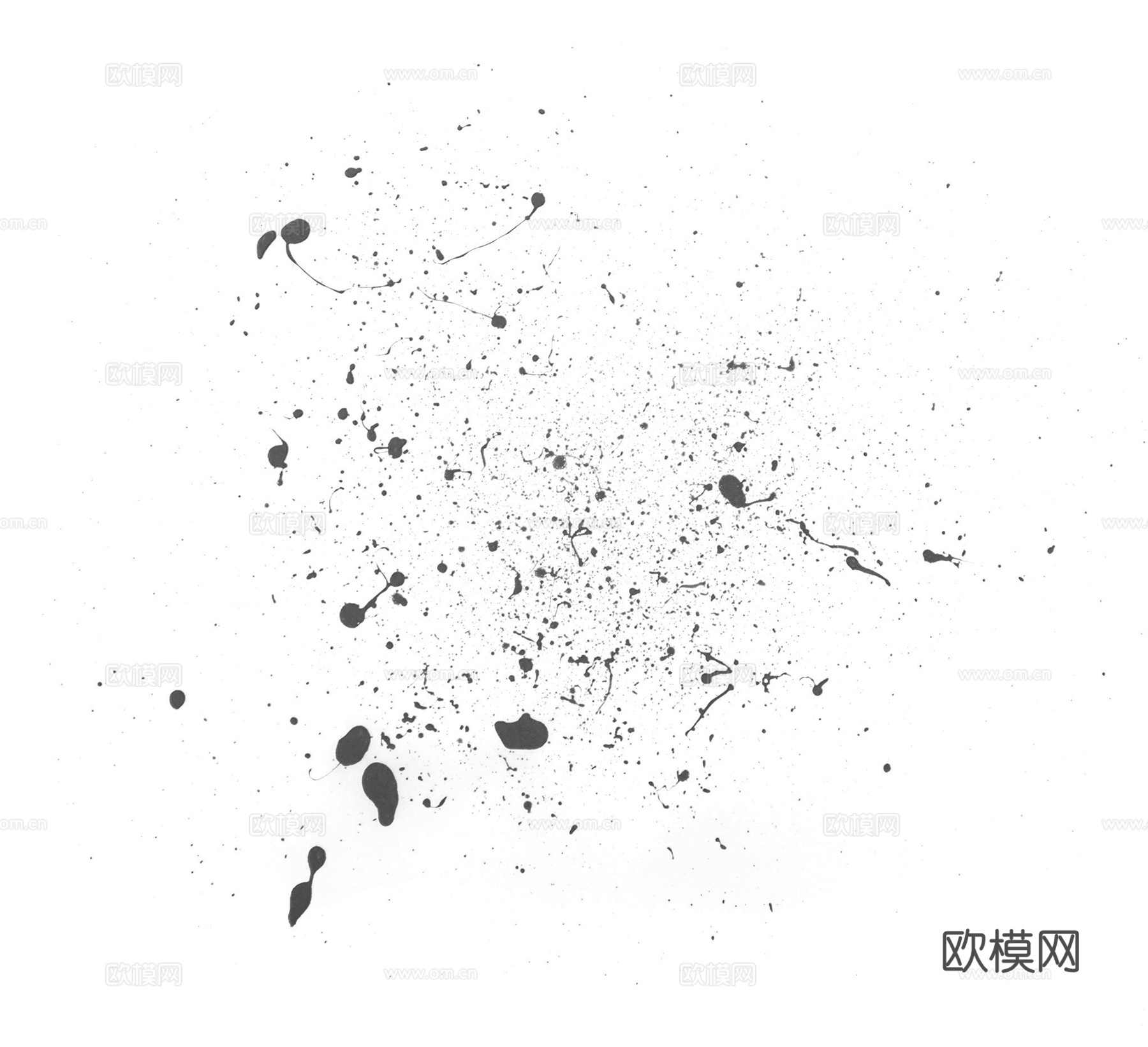 飞溅中心形水迹污垢 黑白凹凸