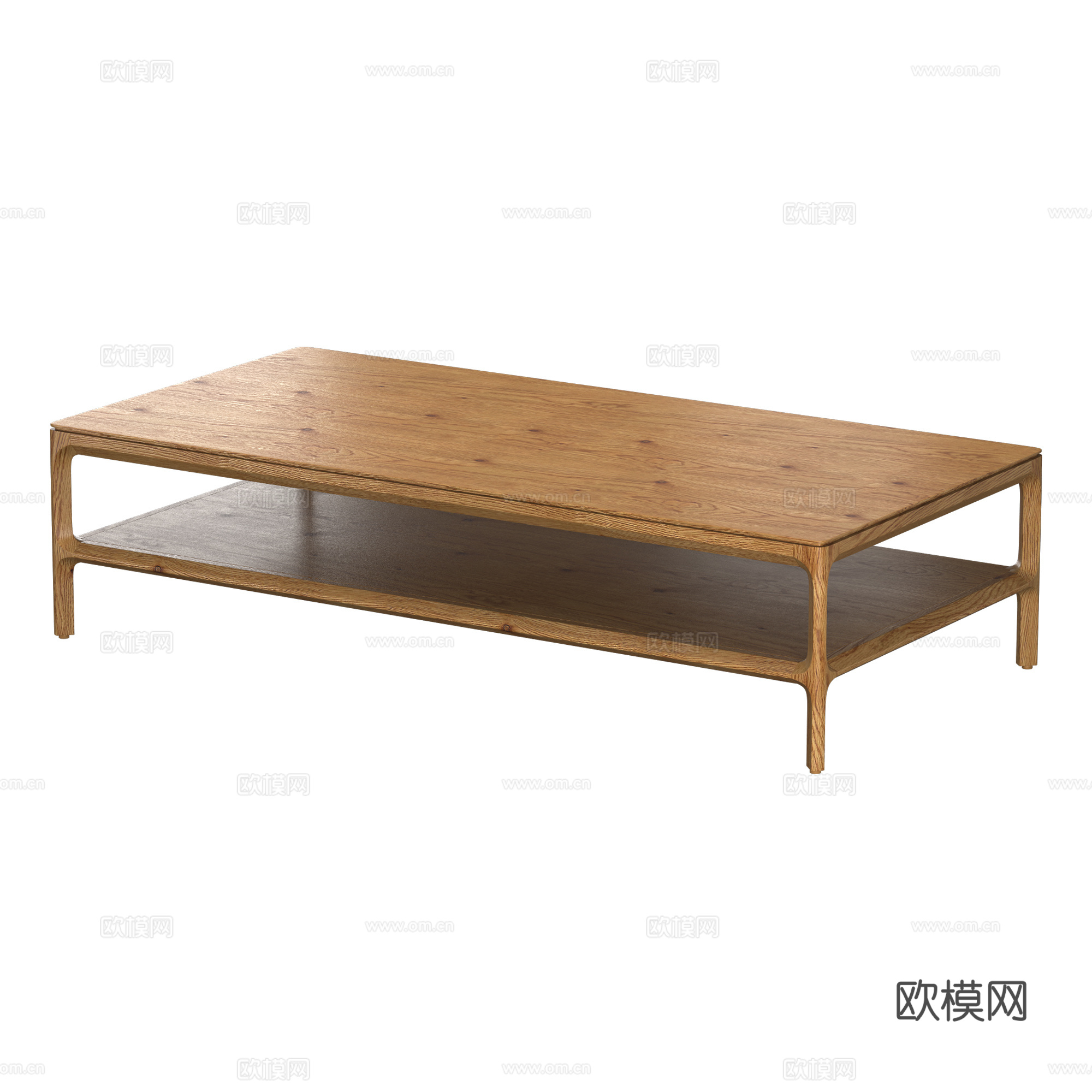 新中式原木茶几3d模型