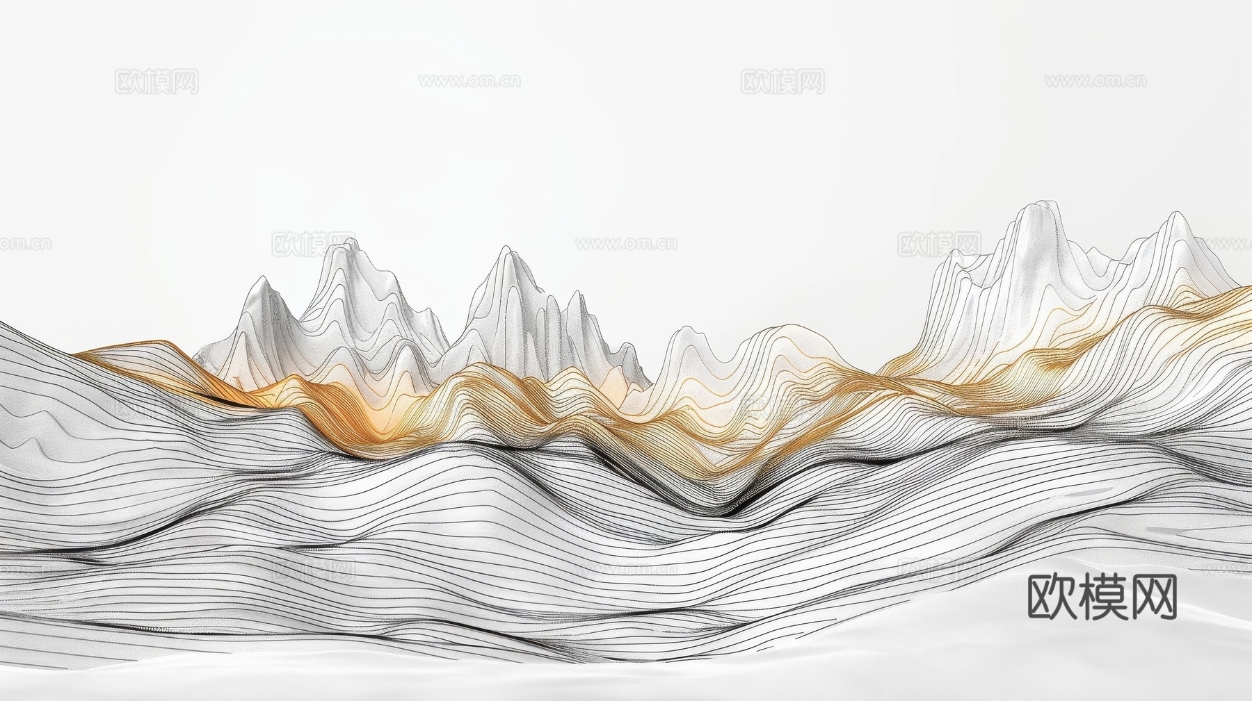 新中式山水国风背景下载（渲染图7）