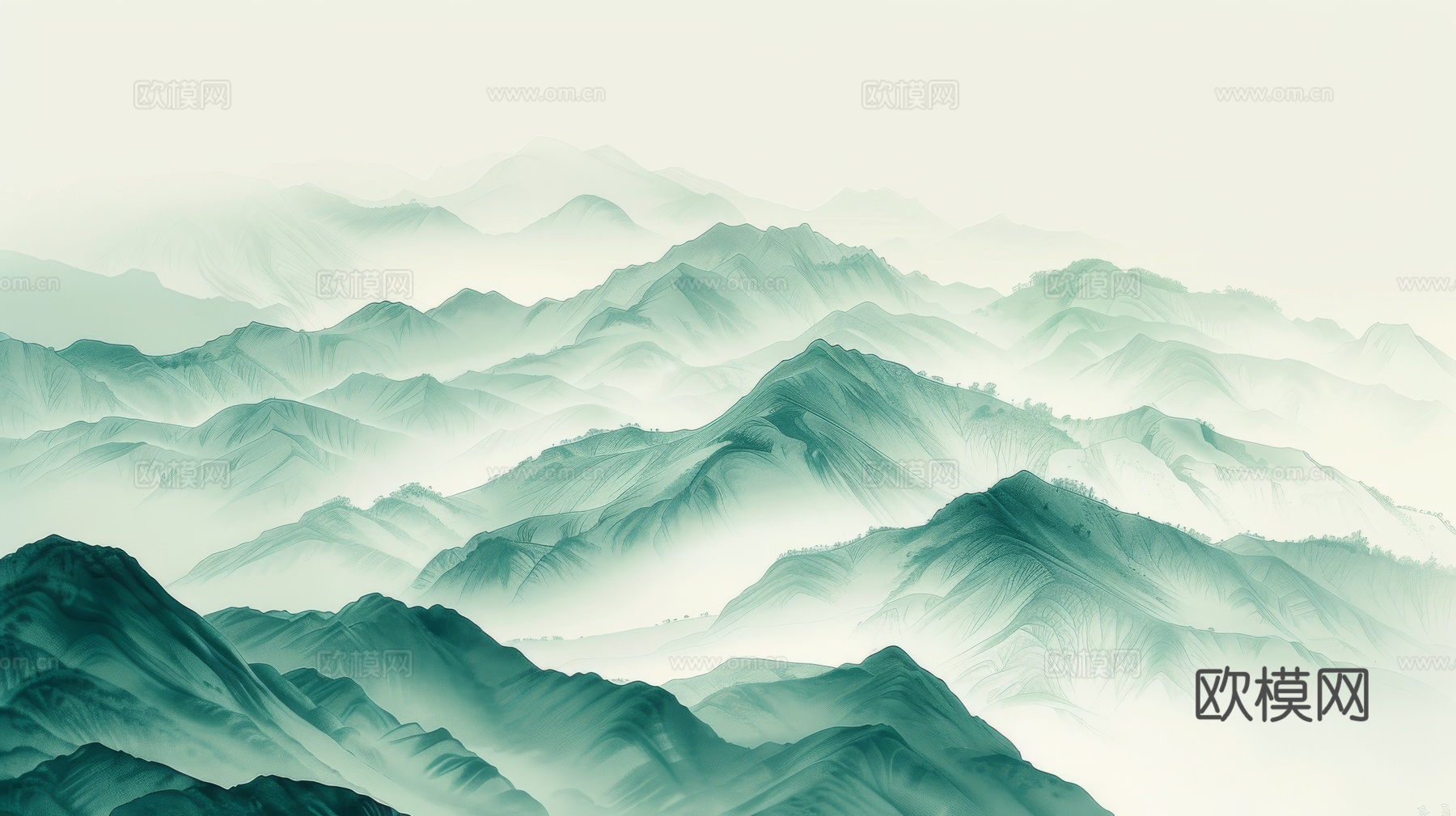 新中式山水国风背景