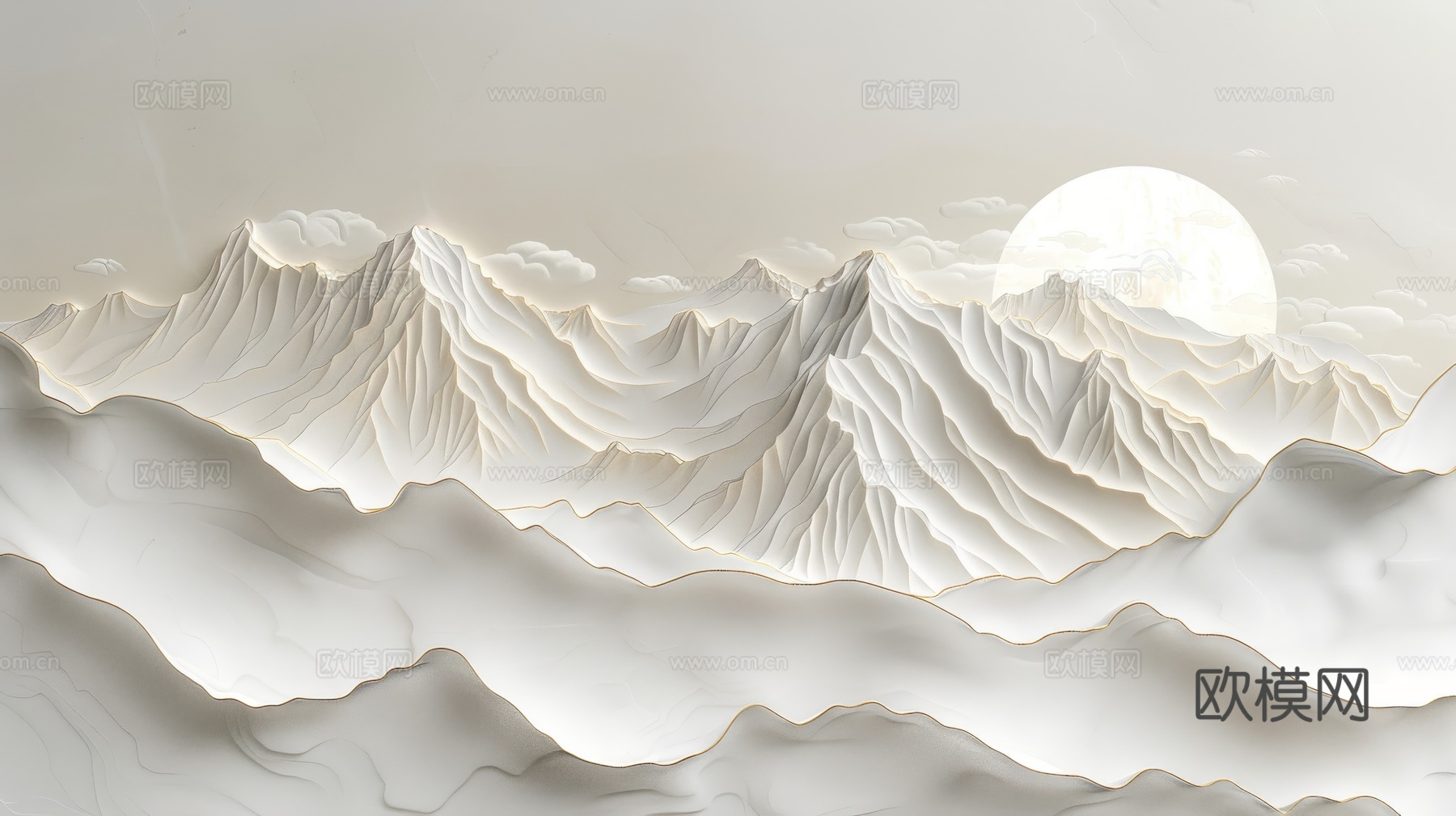 新中式山水国风背景