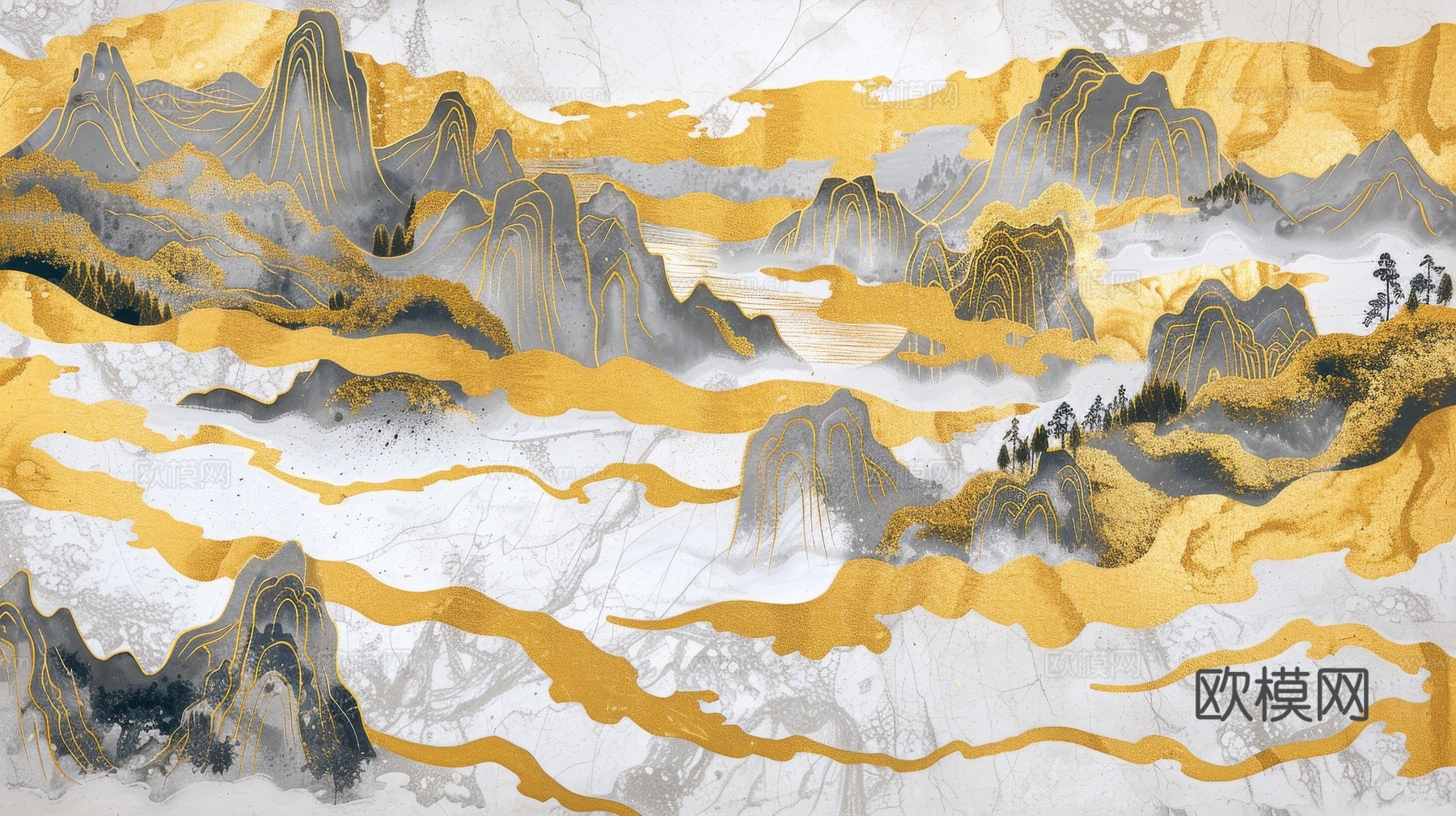 新中式山水国风背景
