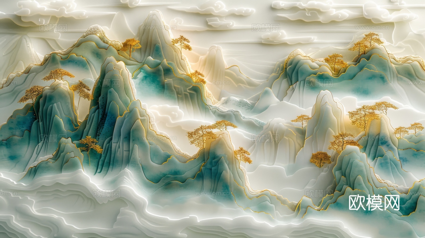 新中式山水国风背景