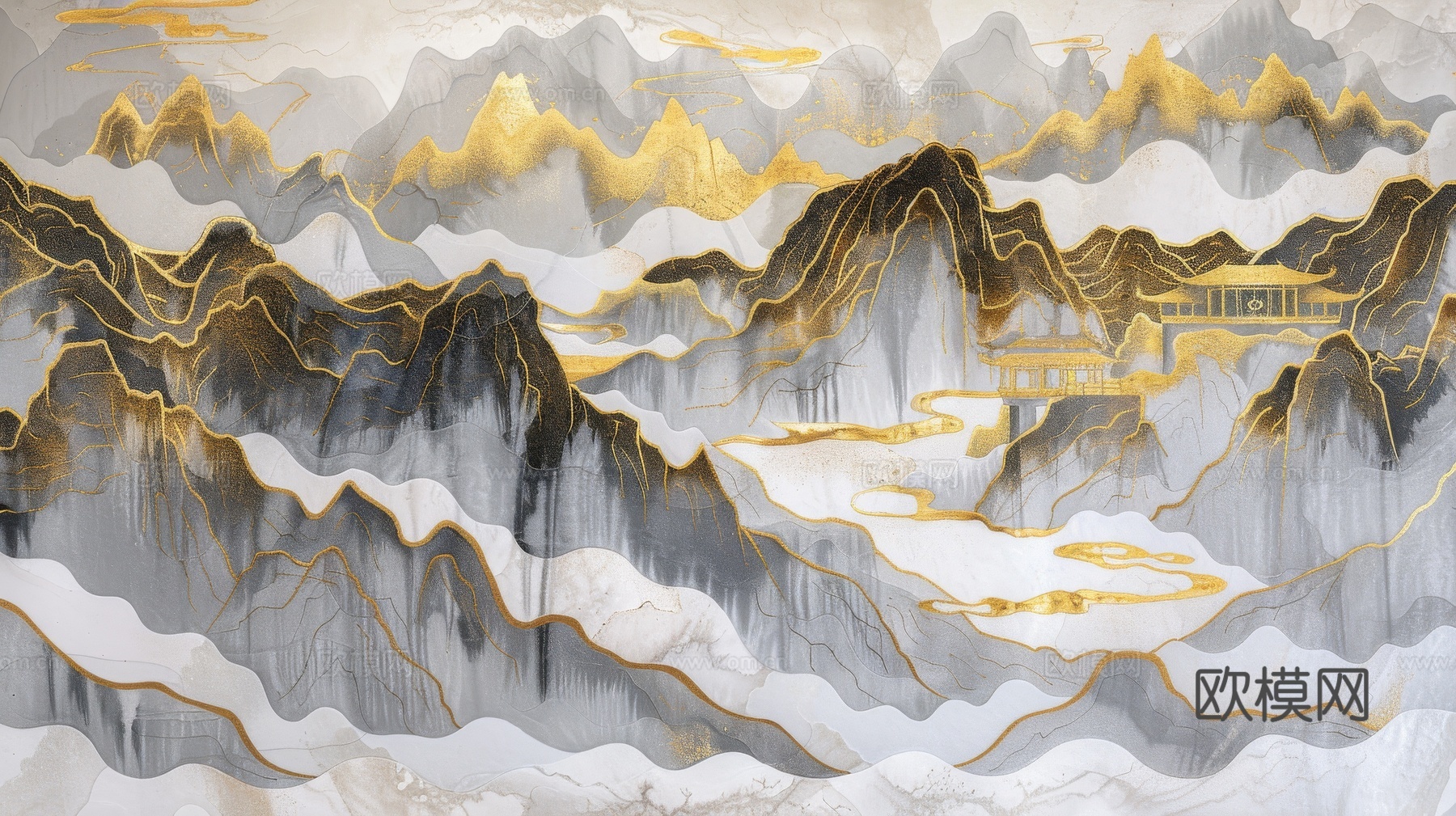 新中式山水国风背景