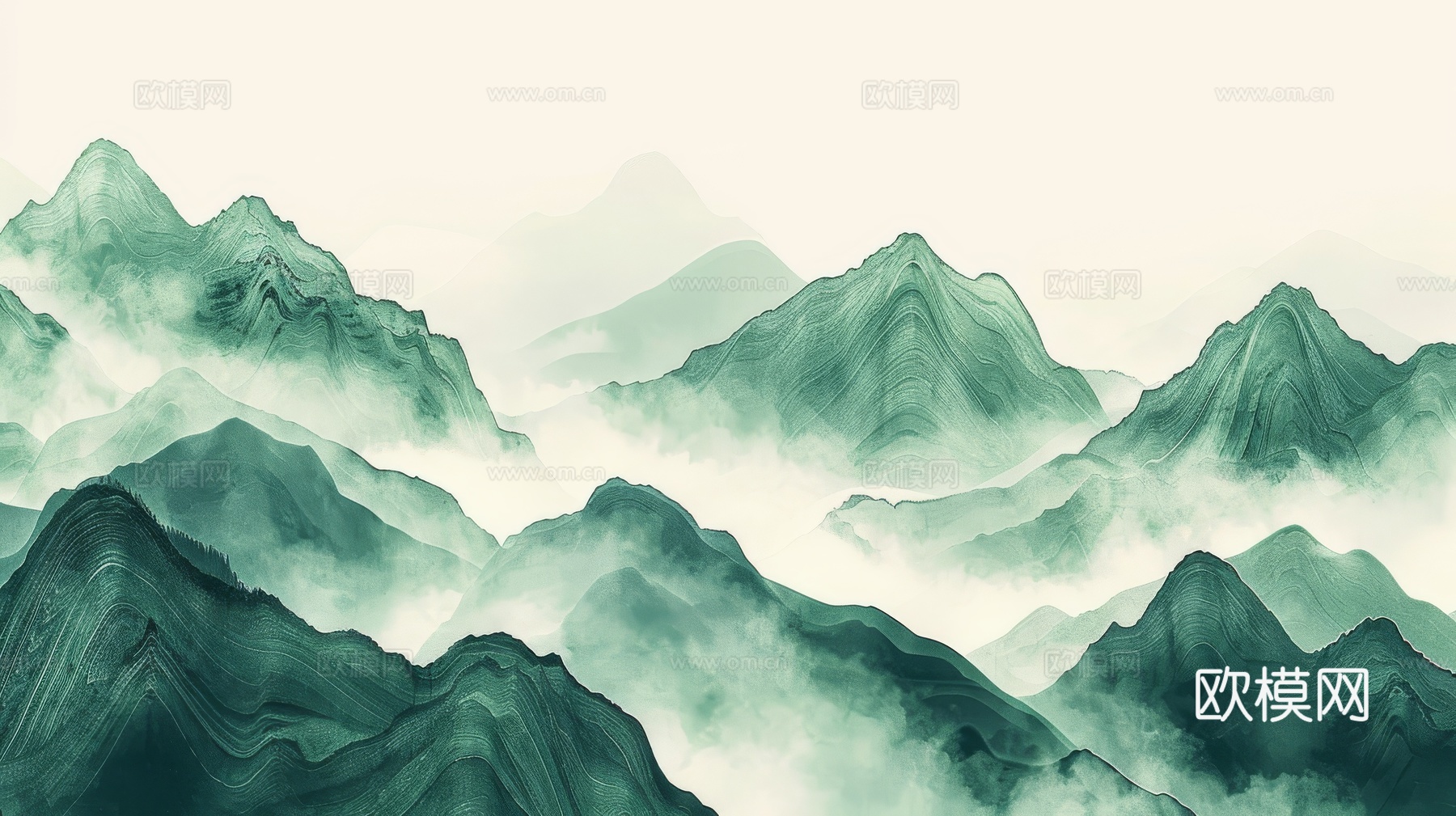新中式山水国风背景