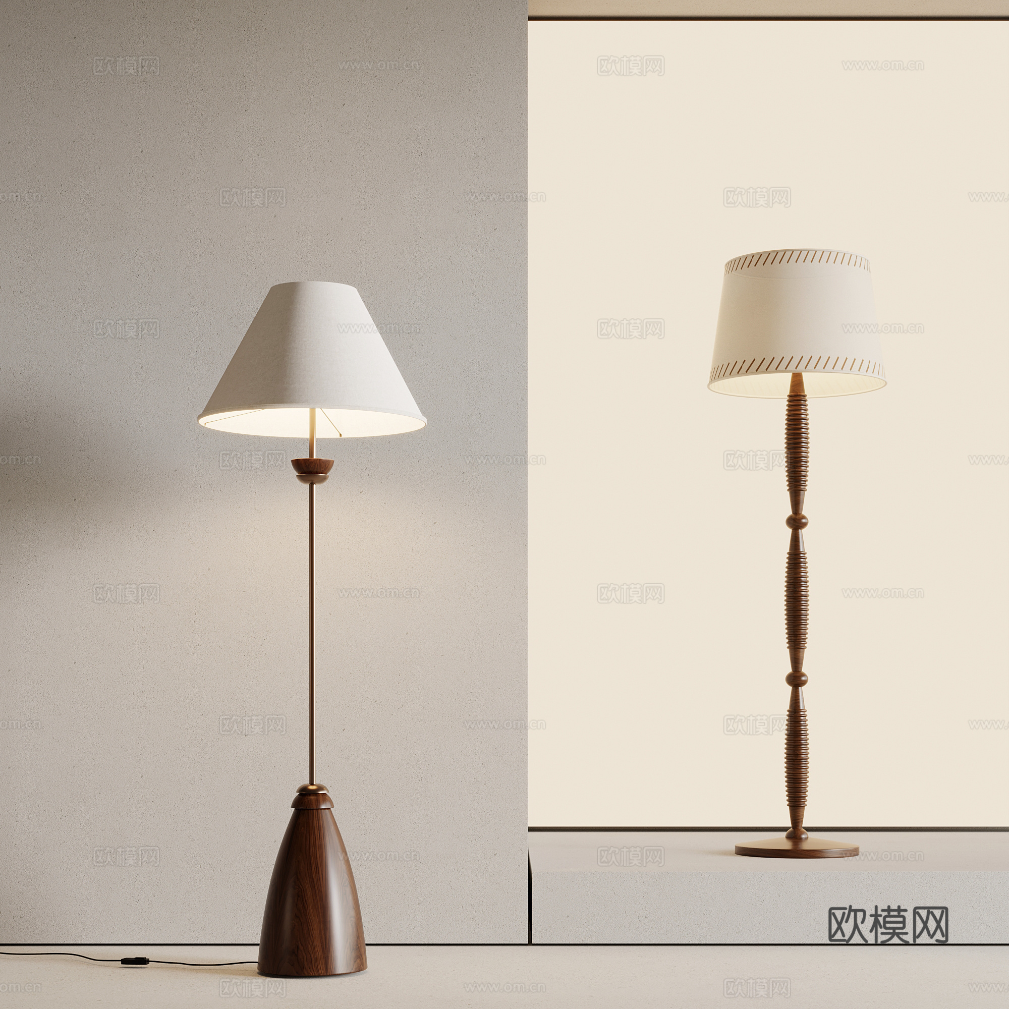 落地灯 中古风落地灯su模型