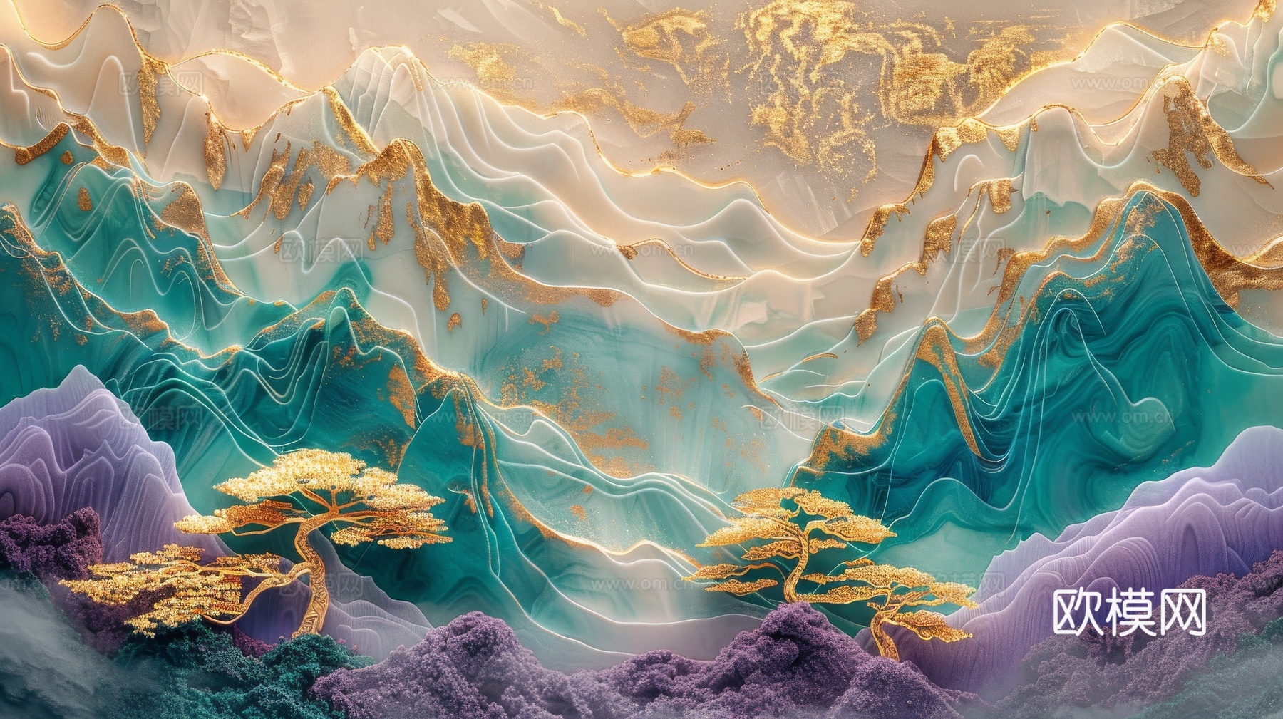 新中式山水国风背景