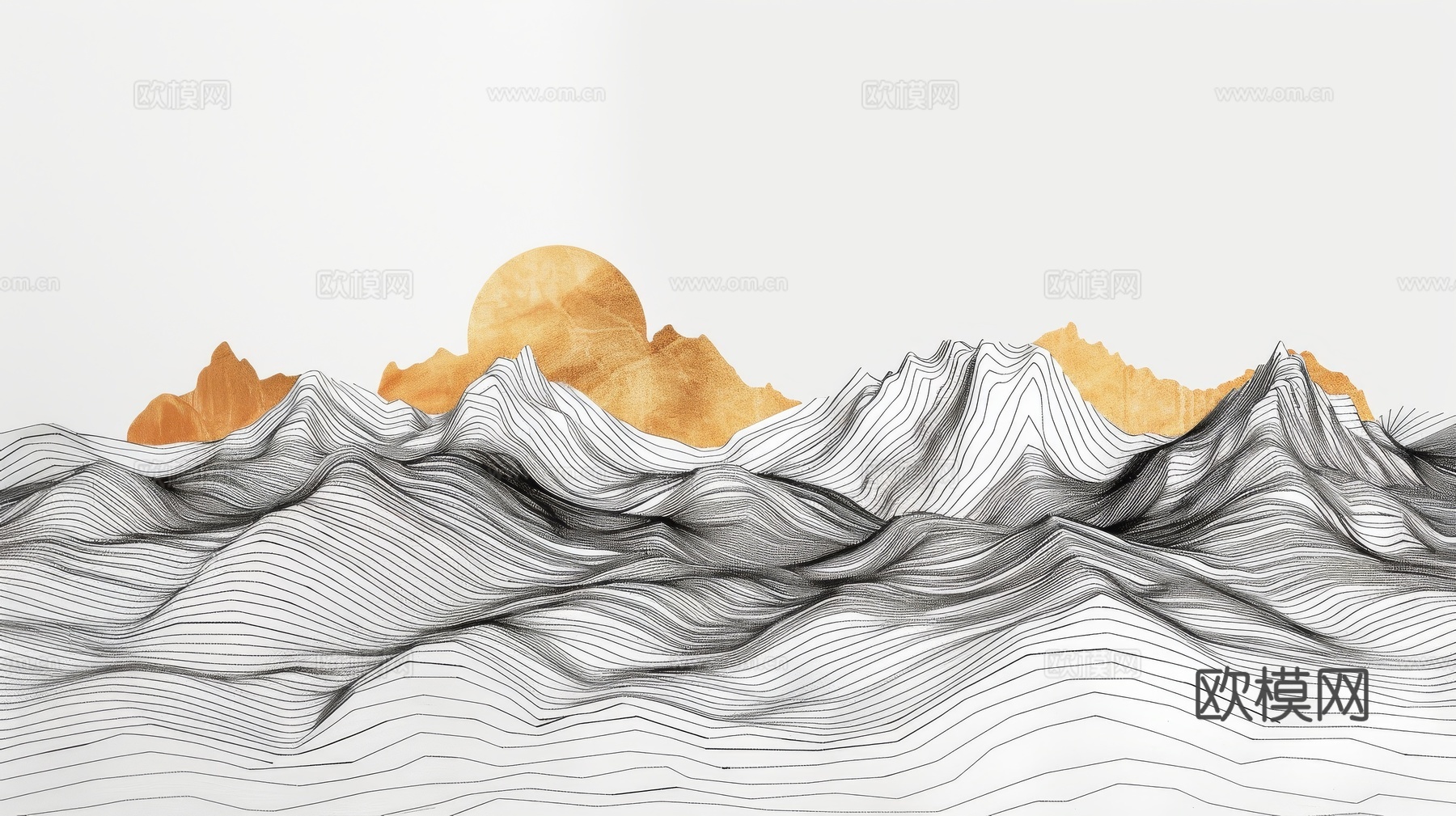 新中式山水国风背景