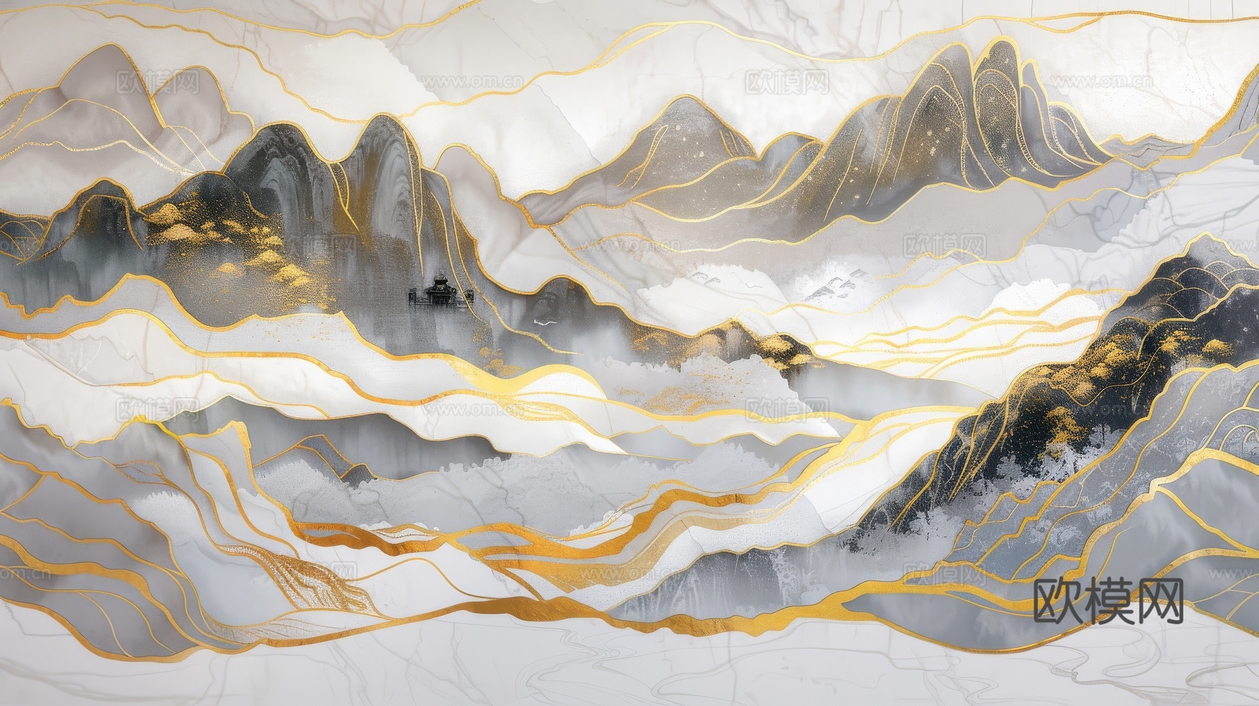 新中式山水国风背景