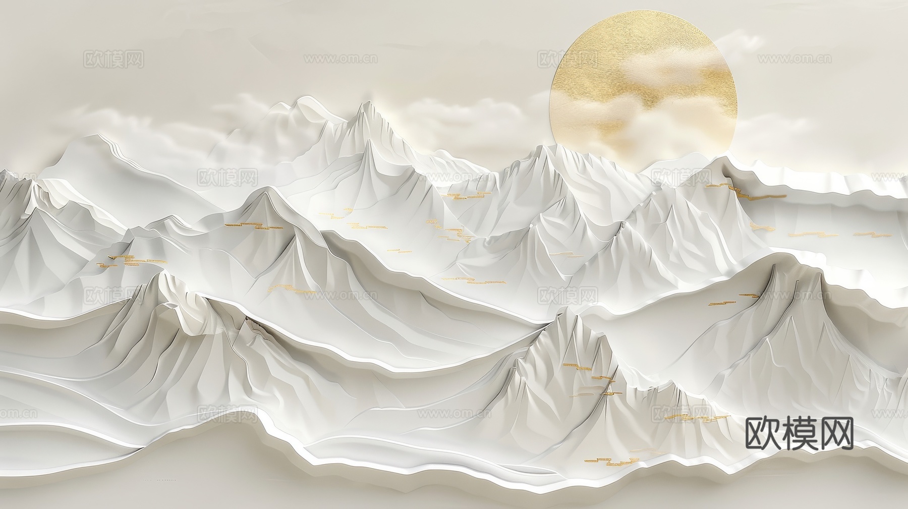 新中式山水国风背景下载（渲染图6）