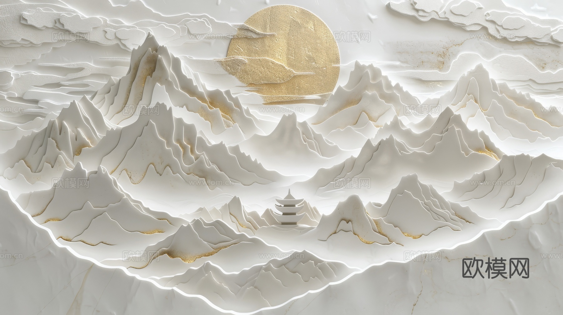 新中式山水国风背景
