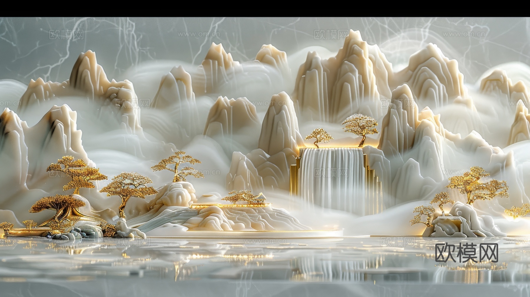 新中式山水国风背景