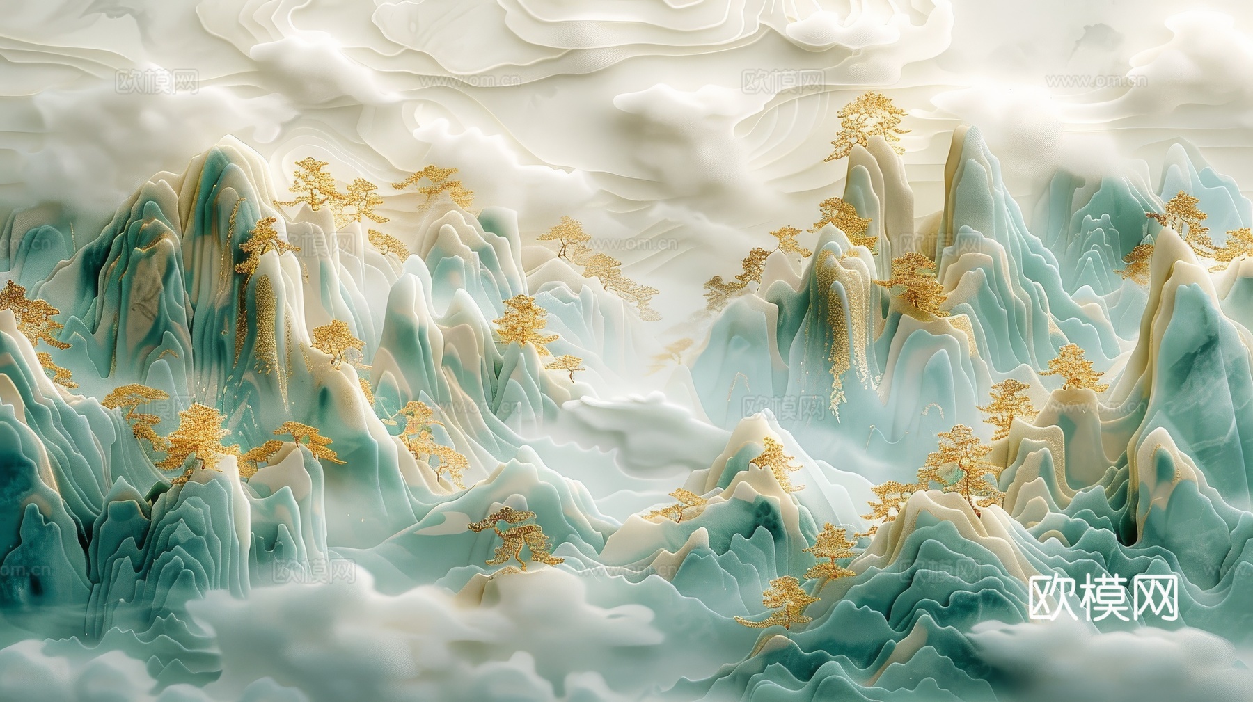 新中式山水国风背景