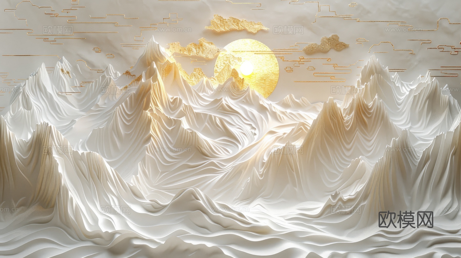 新中式山水国风背景