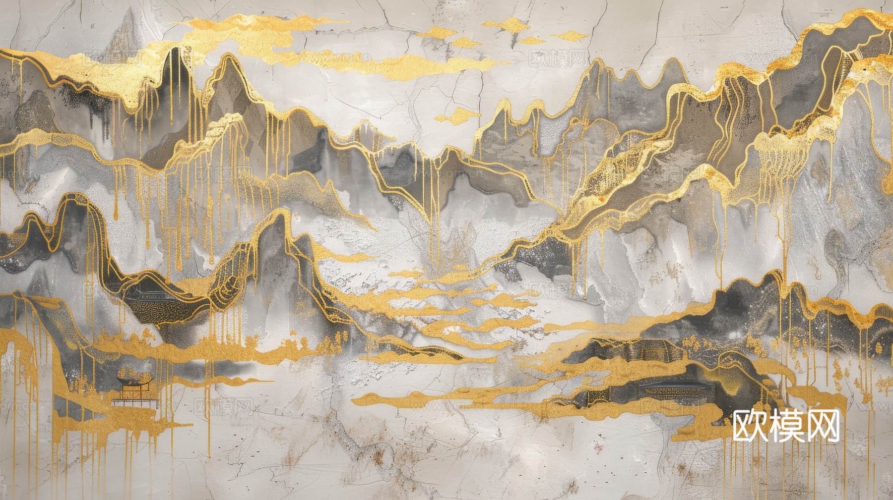 新中式山水国风背景