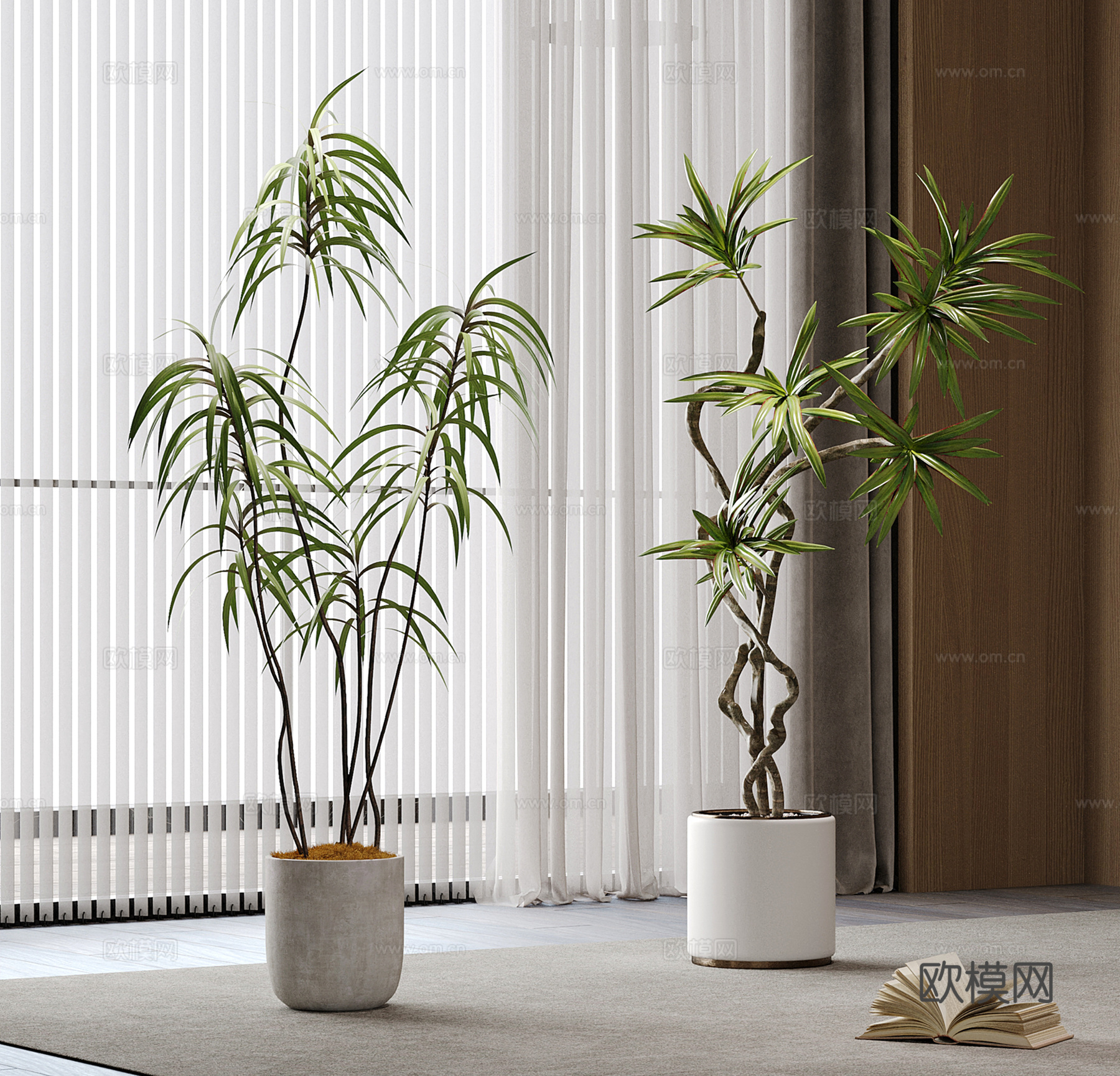 现代绿植盆栽盆景3d模型