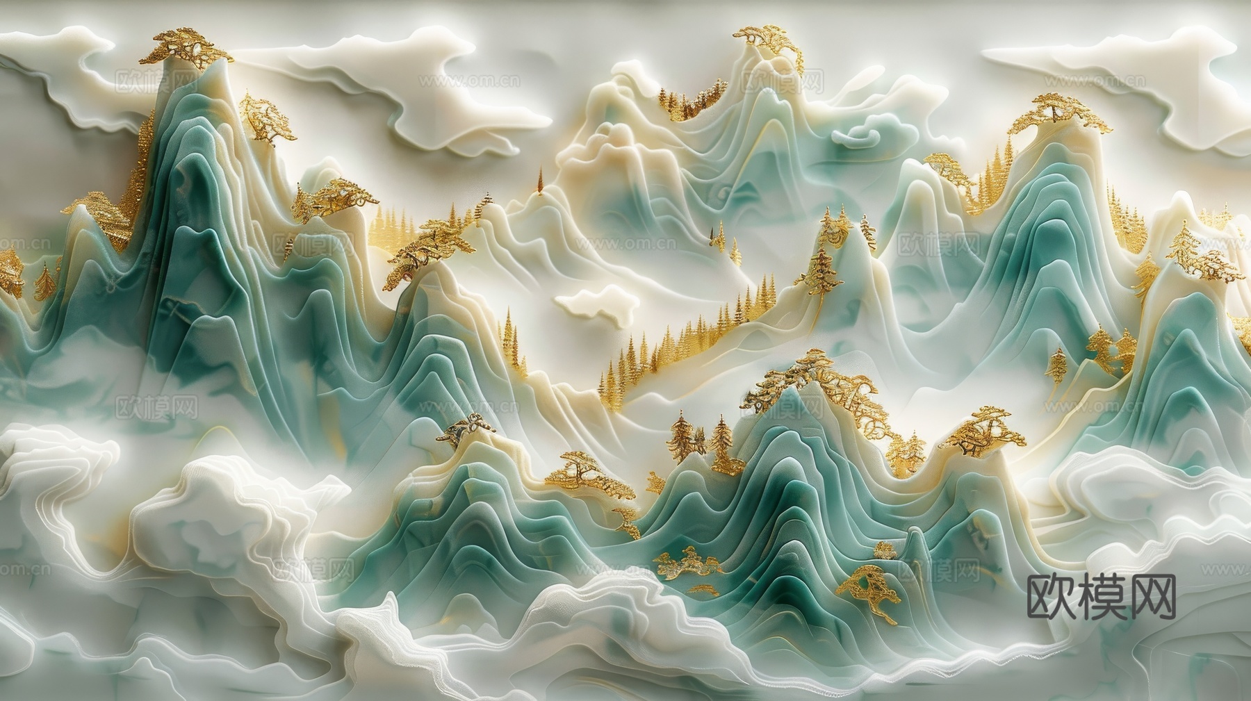 新中式山水国风背景