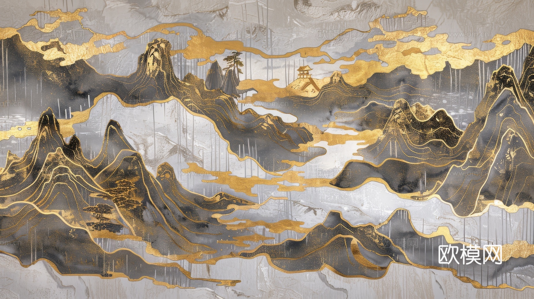 新中式山水国风背景