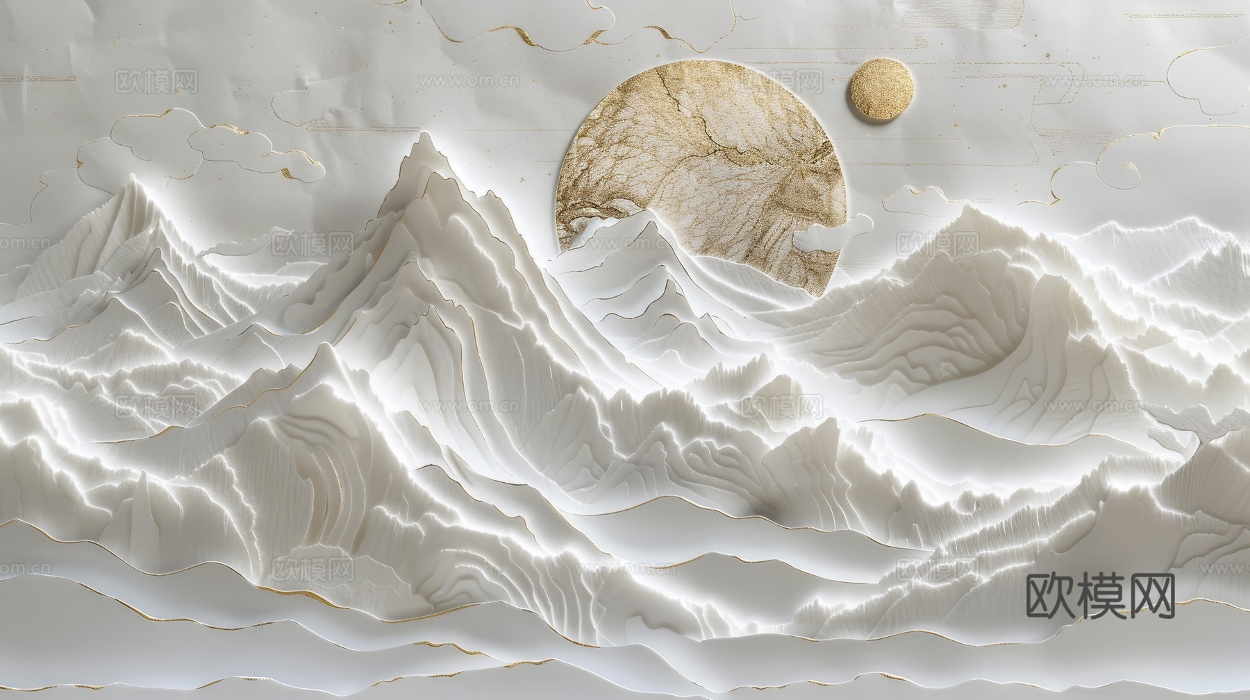 新中式山水国风背景