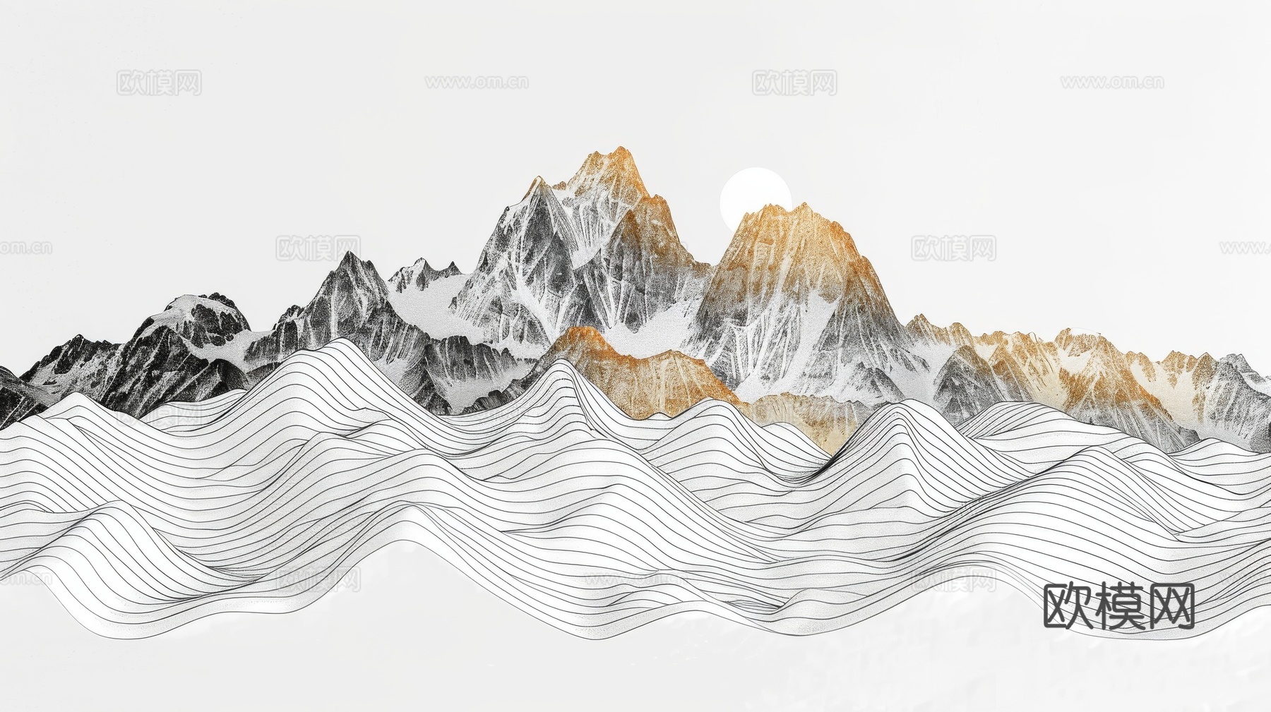新中式山水国风背景