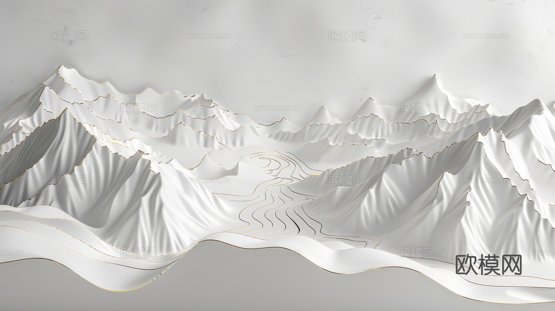 新中式山水国风背景下载（渲染图3）