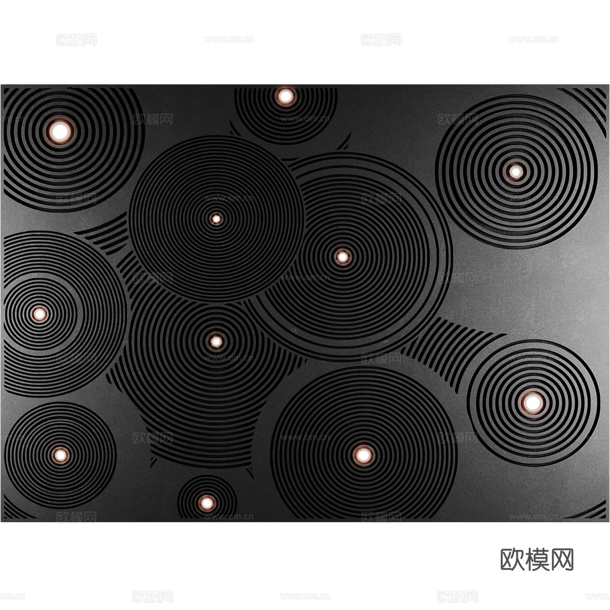 新中式瓦片背景墙3d模型