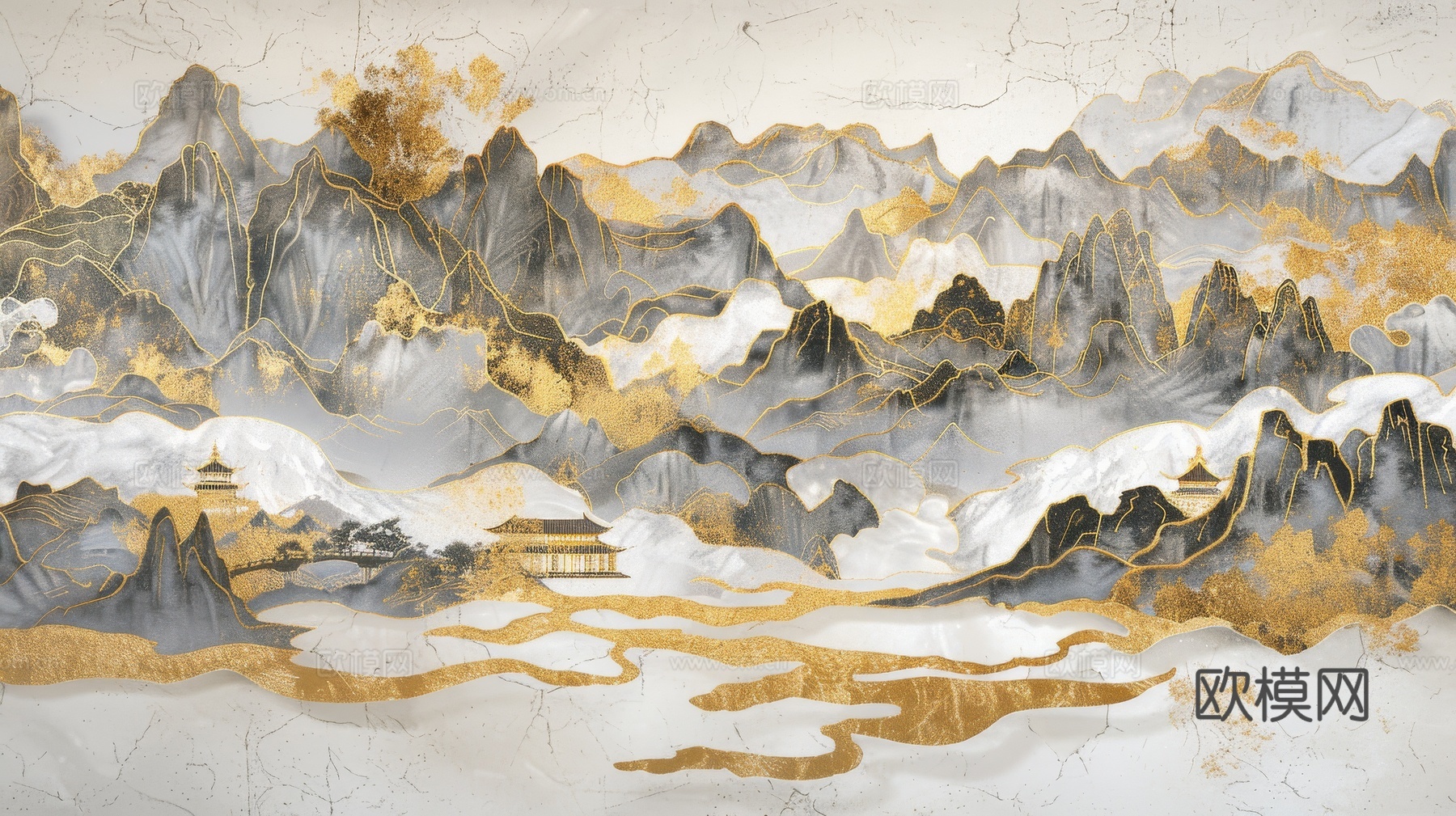 新中式山水国风背景