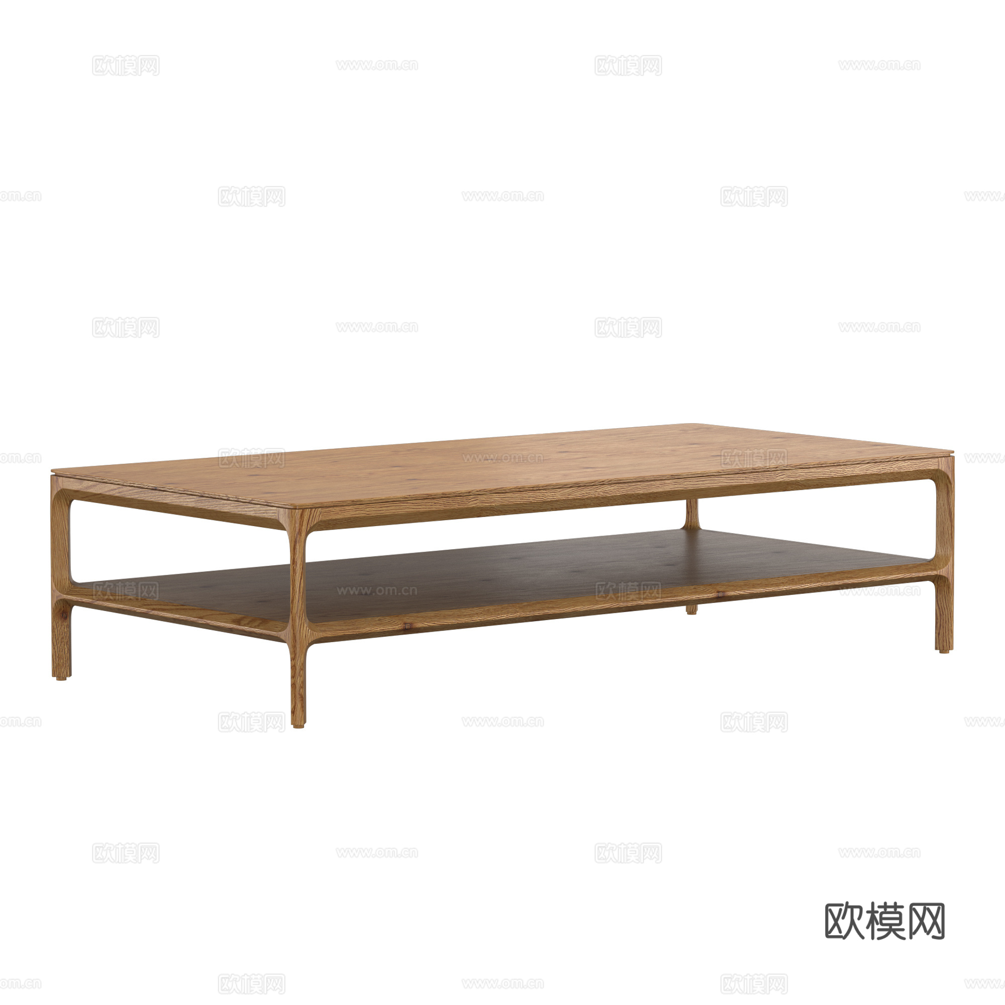 新中式原木茶几3d模型
