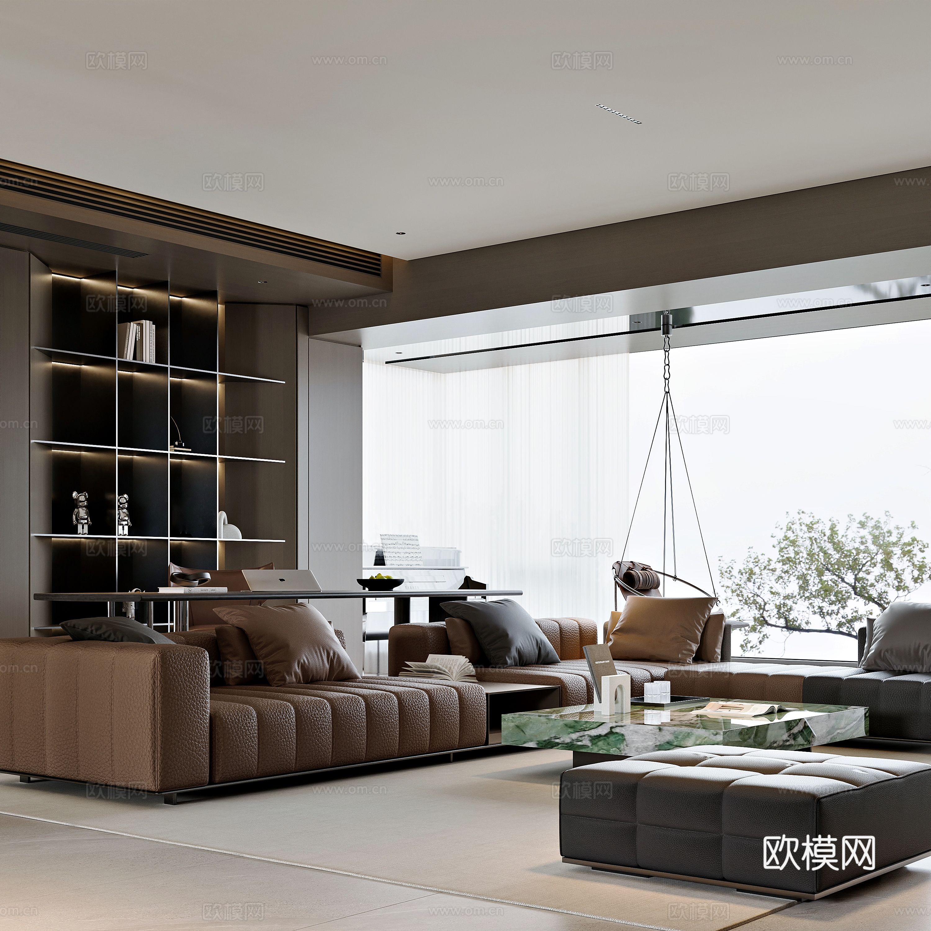 现代风格家居客厅3d模型