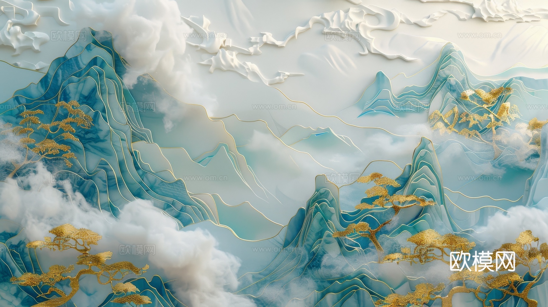新中式山水国风背景