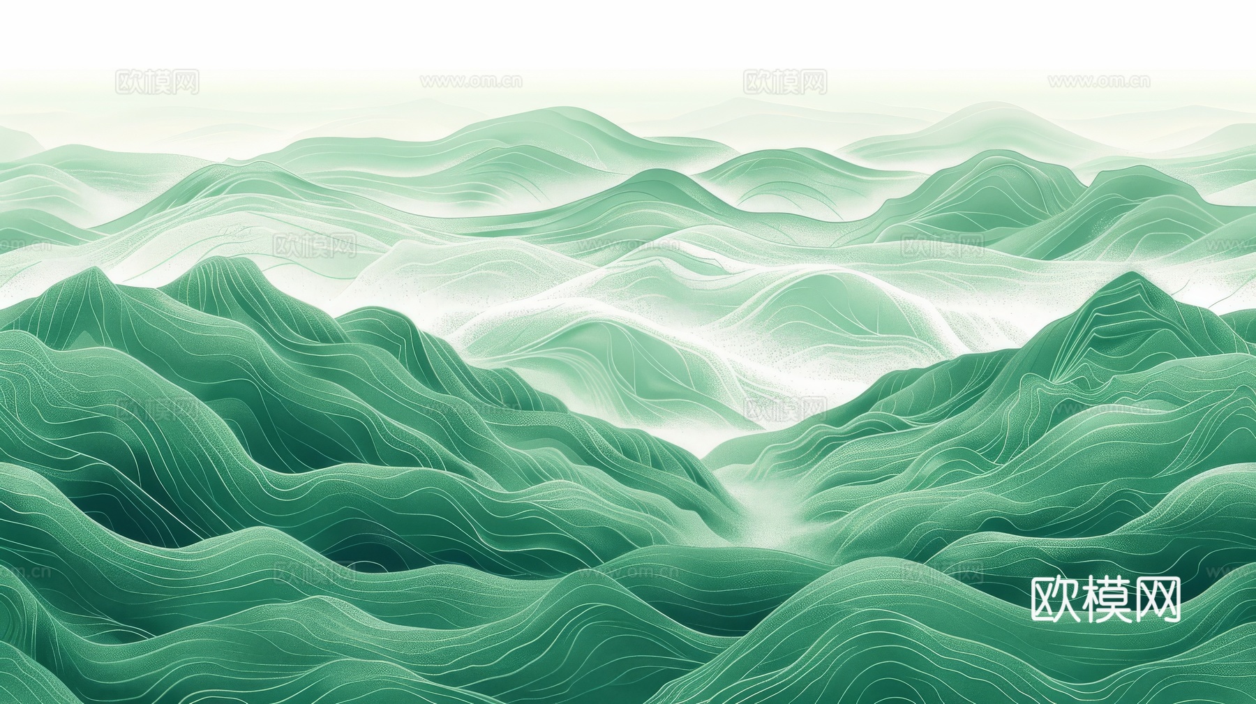 新中式山水国风背景下载（渲染图1）