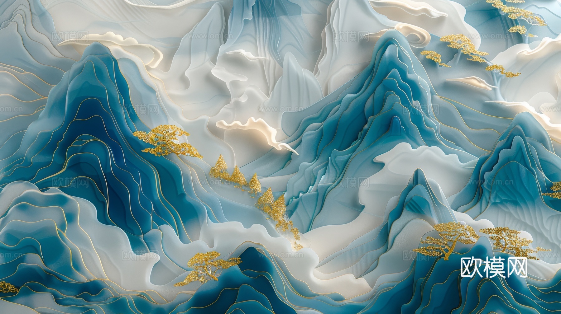 新中式山水国风背景