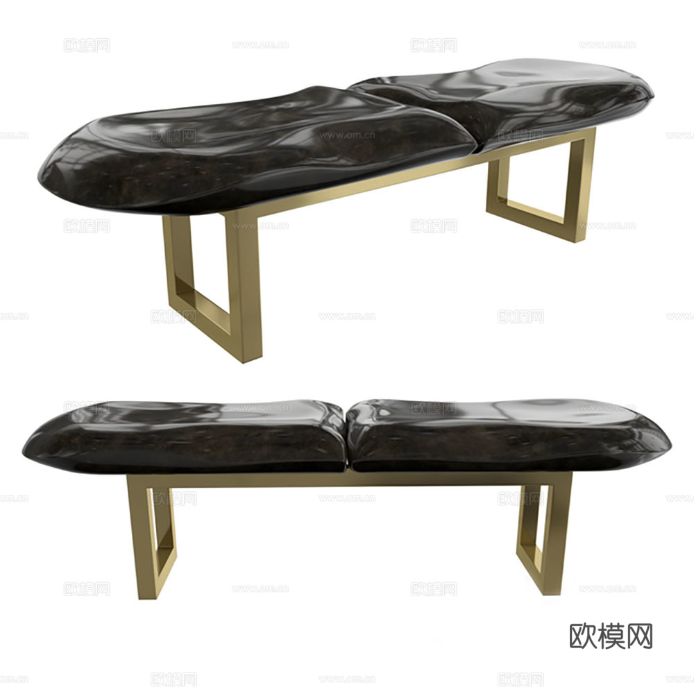 凳子 长条凳 床尾凳3d模型