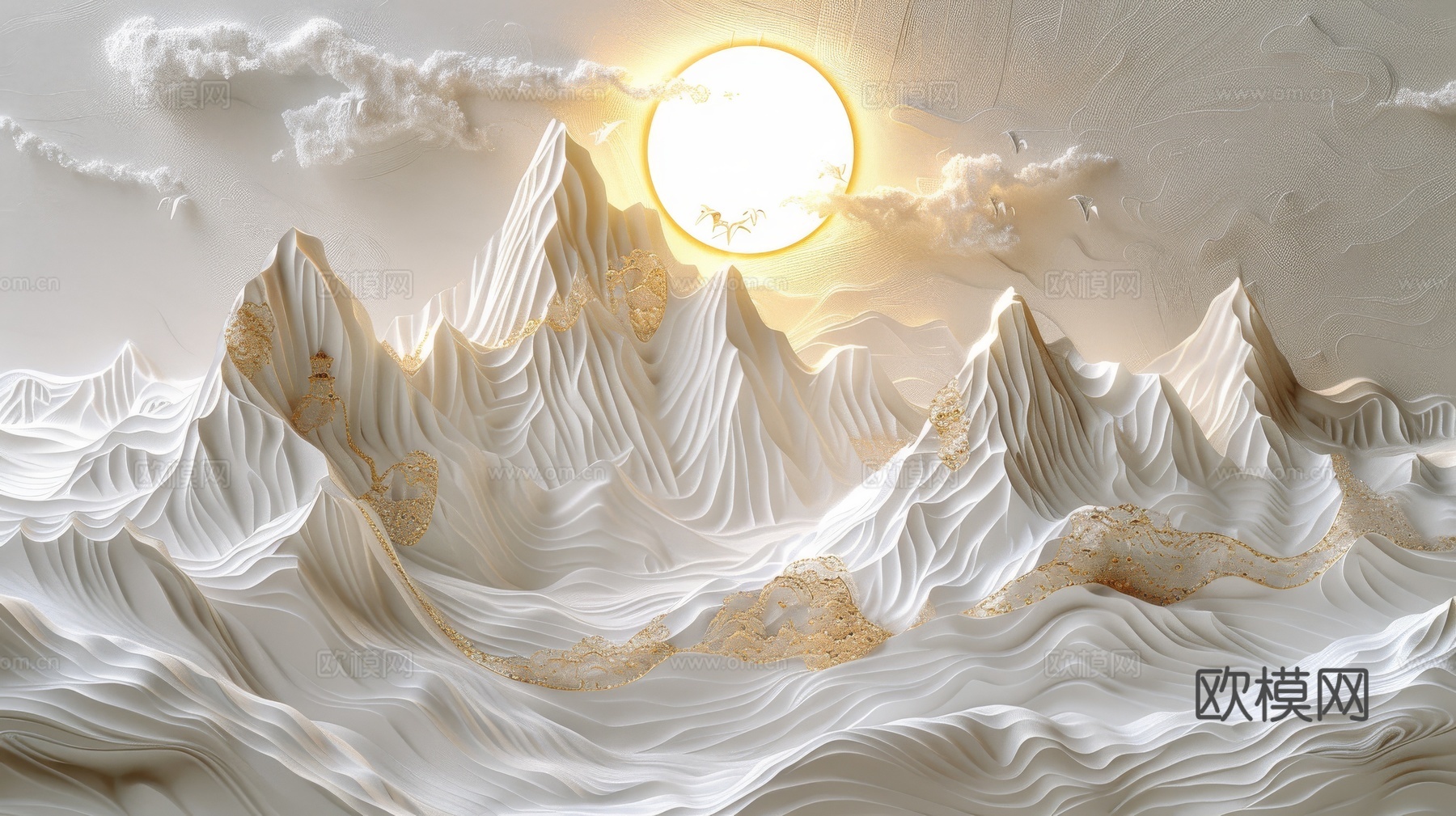 新中式山水国风背景