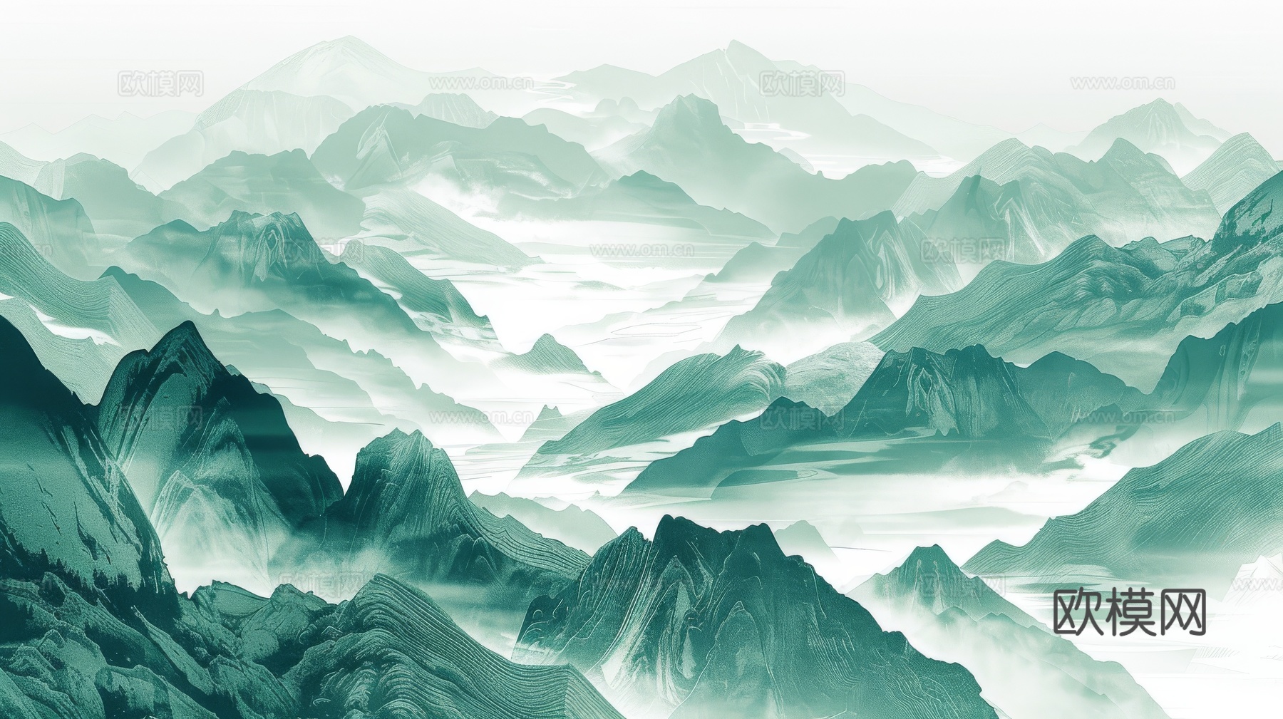 新中式山水国风背景