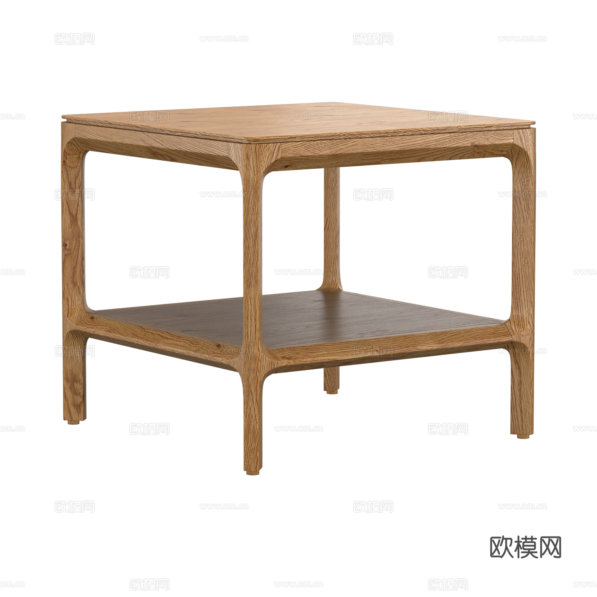 新中式原木茶几3d模型