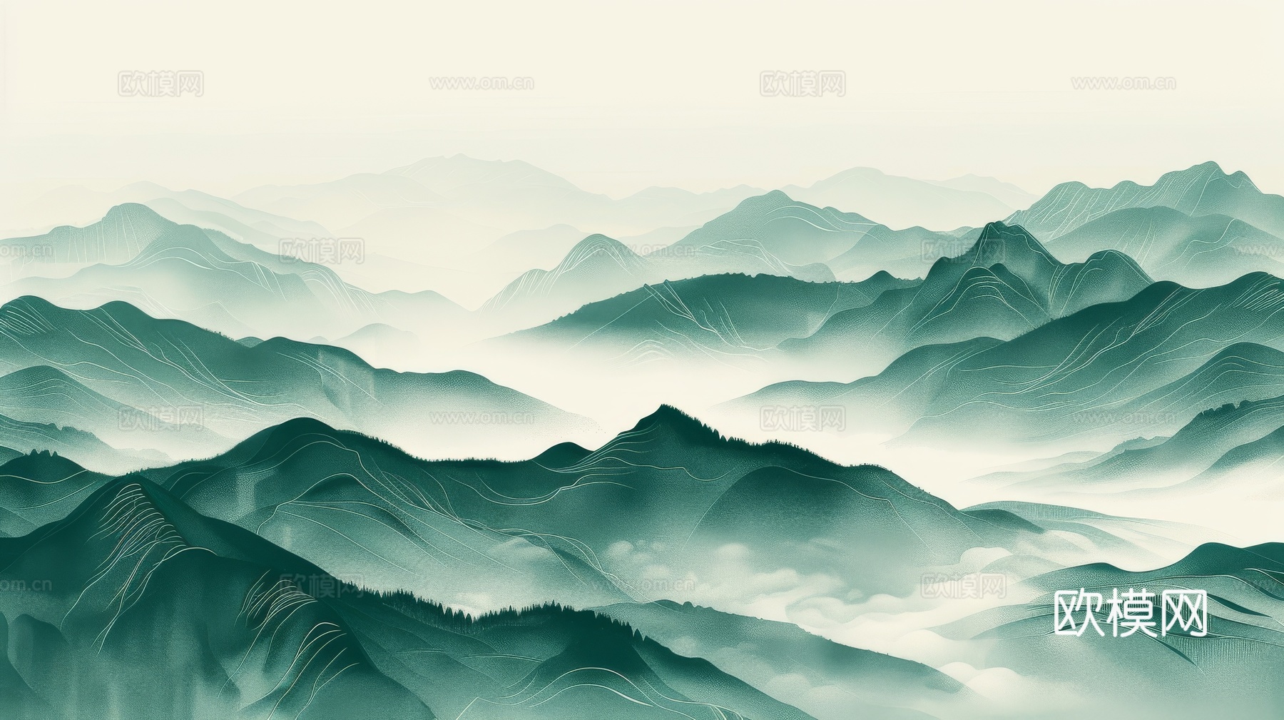 新中式山水国风背景