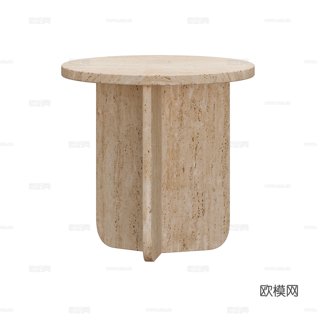 现代意式大理石圆茶几3d模型