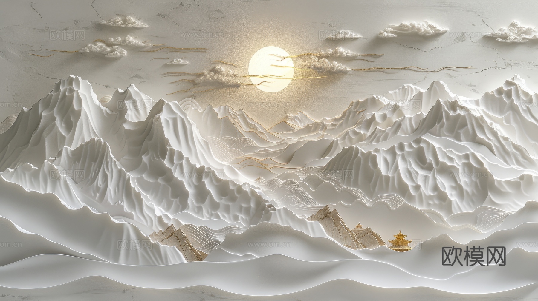 新中式山水国风背景