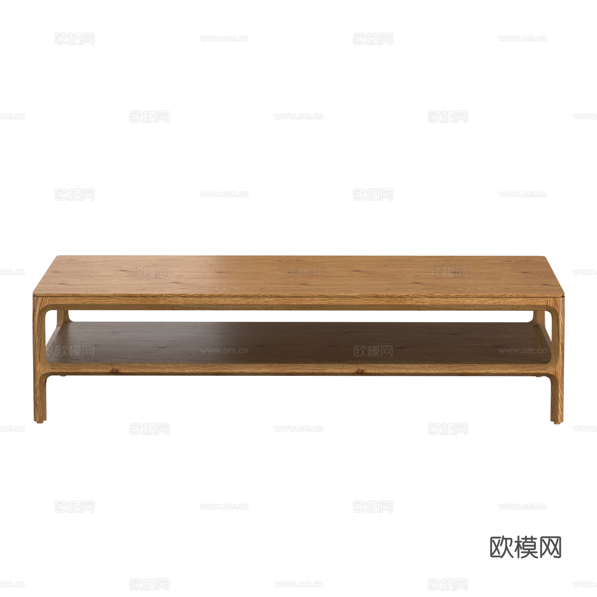 新中式原木茶几3d模型