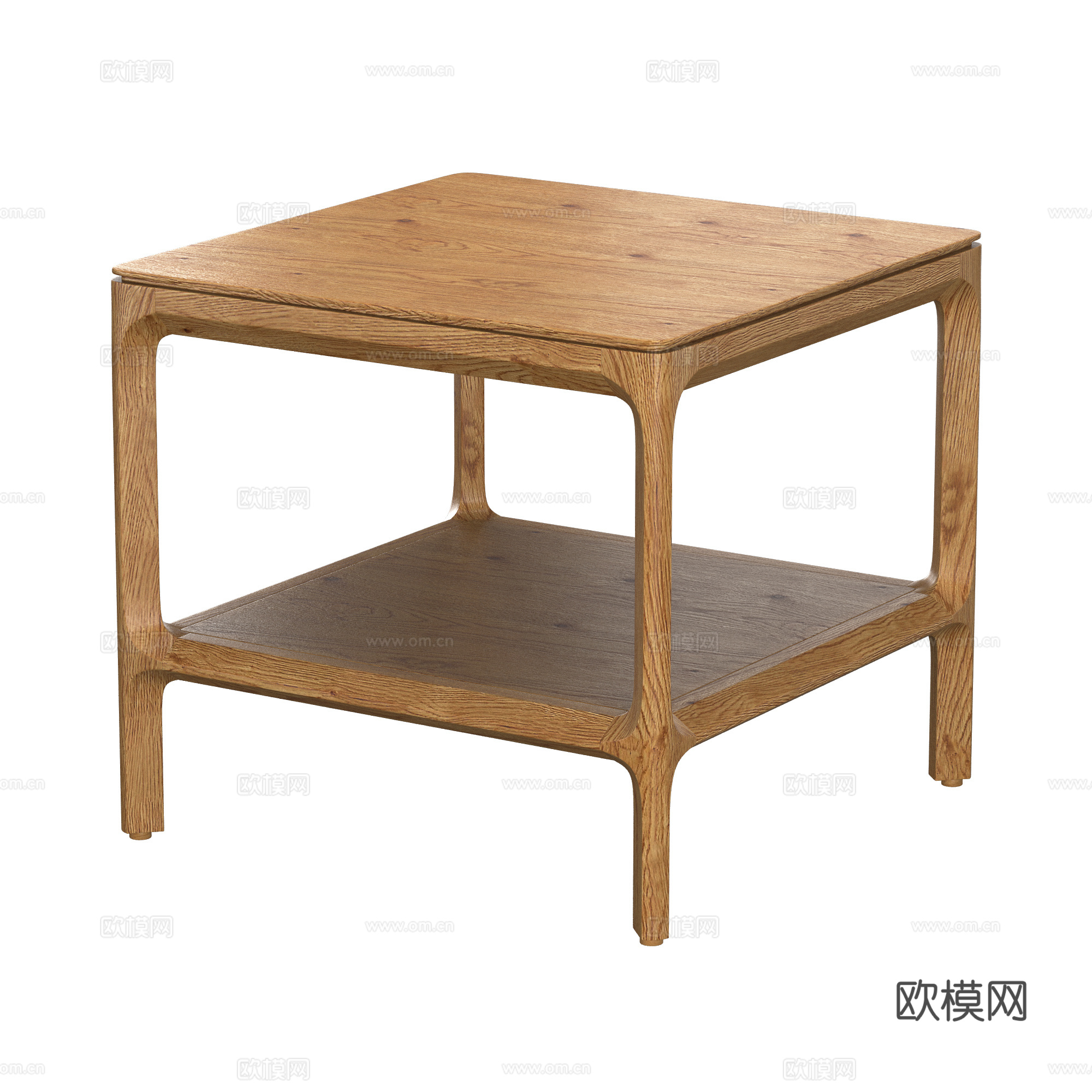 新中式原木茶几3d模型