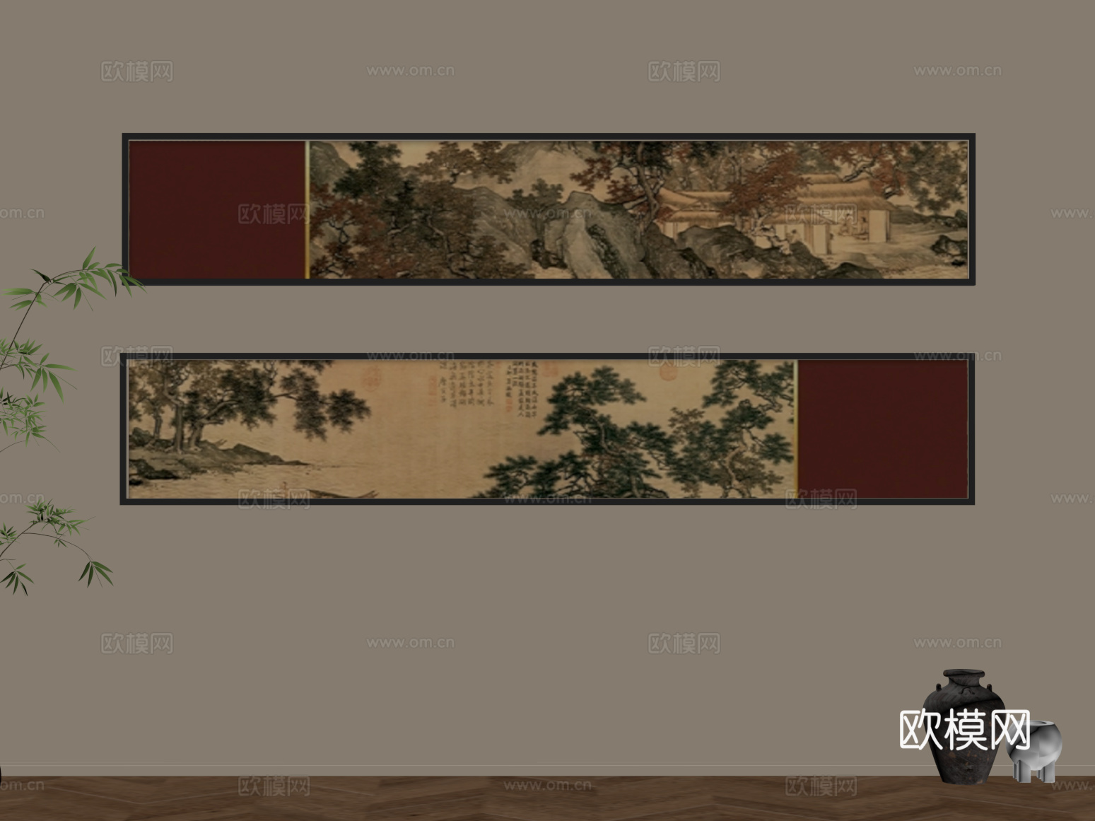 装饰画 中古风装饰画su模型