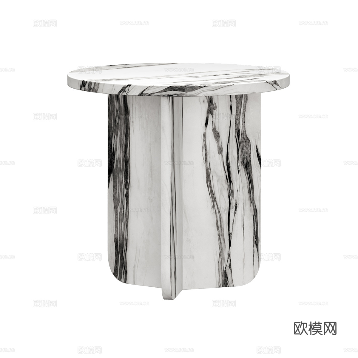 现代意式大理石圆茶几3d模型