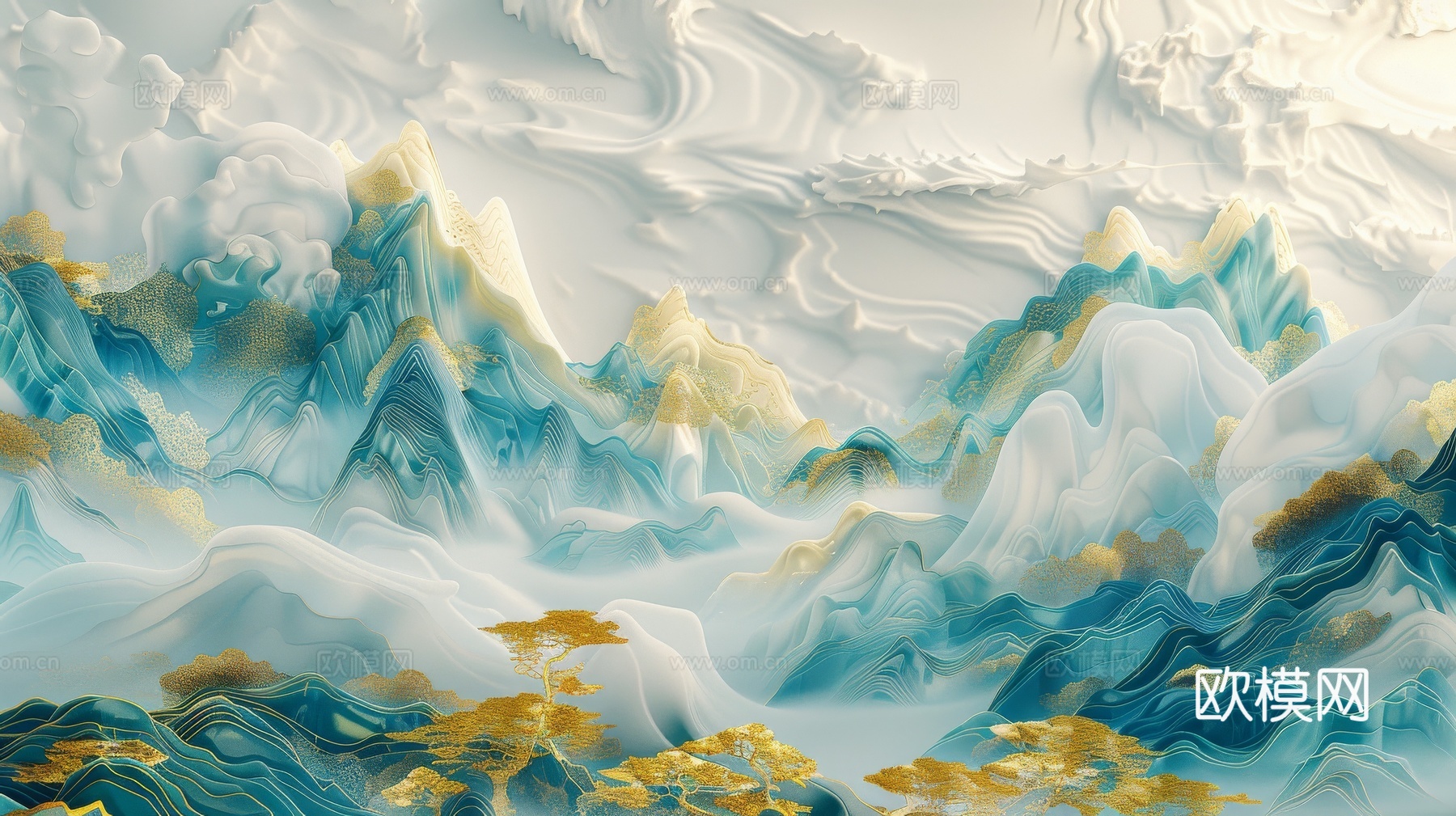 新中式山水国风背景